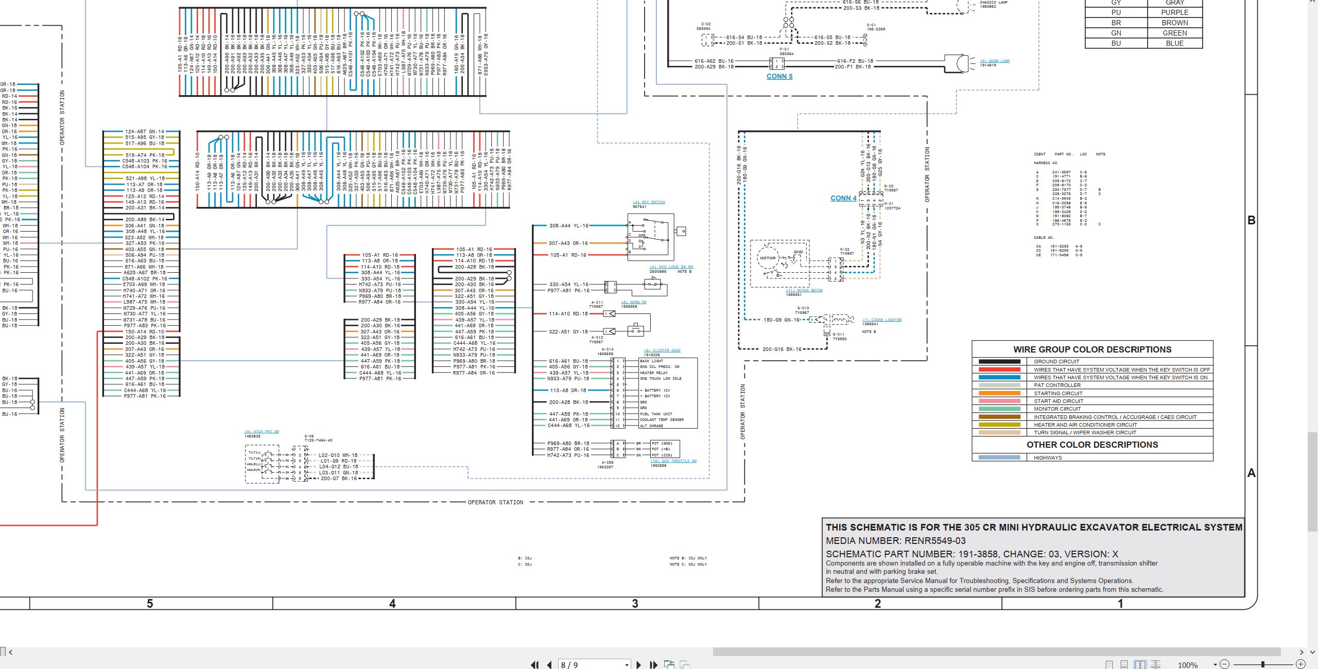 CAT Mini Hydraulic Excavator 305 CR Electrical Hydraulic Schematic (2)