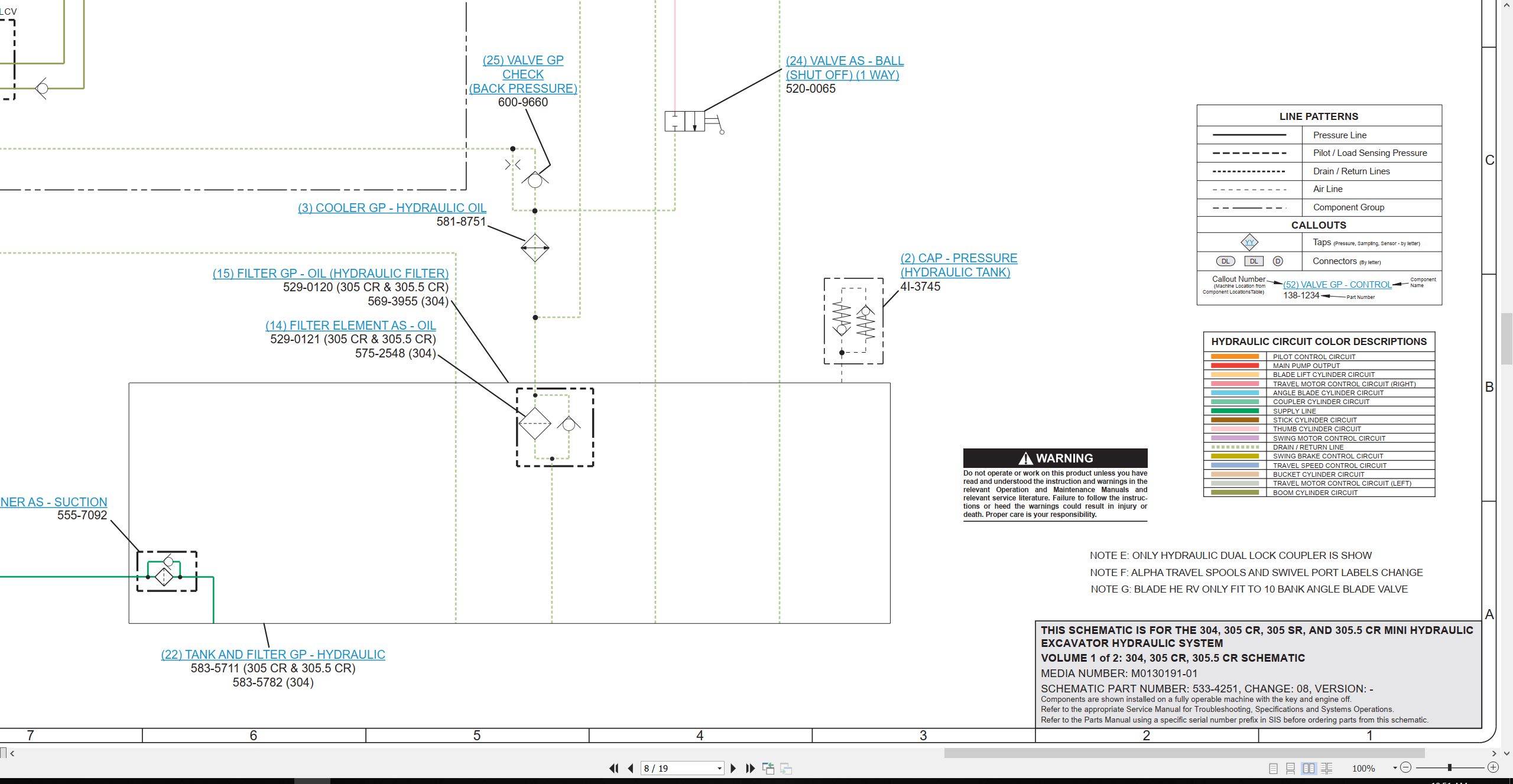 CAT Mini Hydraulic Excavator 305 SR Hydraulic Schematic (2)