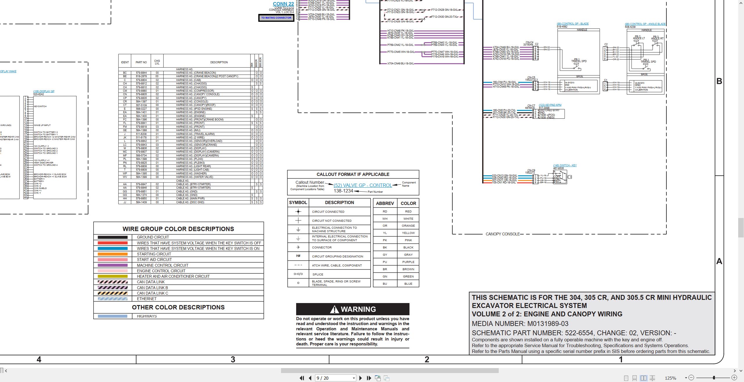 CAT Mini Hydraulic Excavator 305.5 CR Electrical Hydraulic Schematic (2)