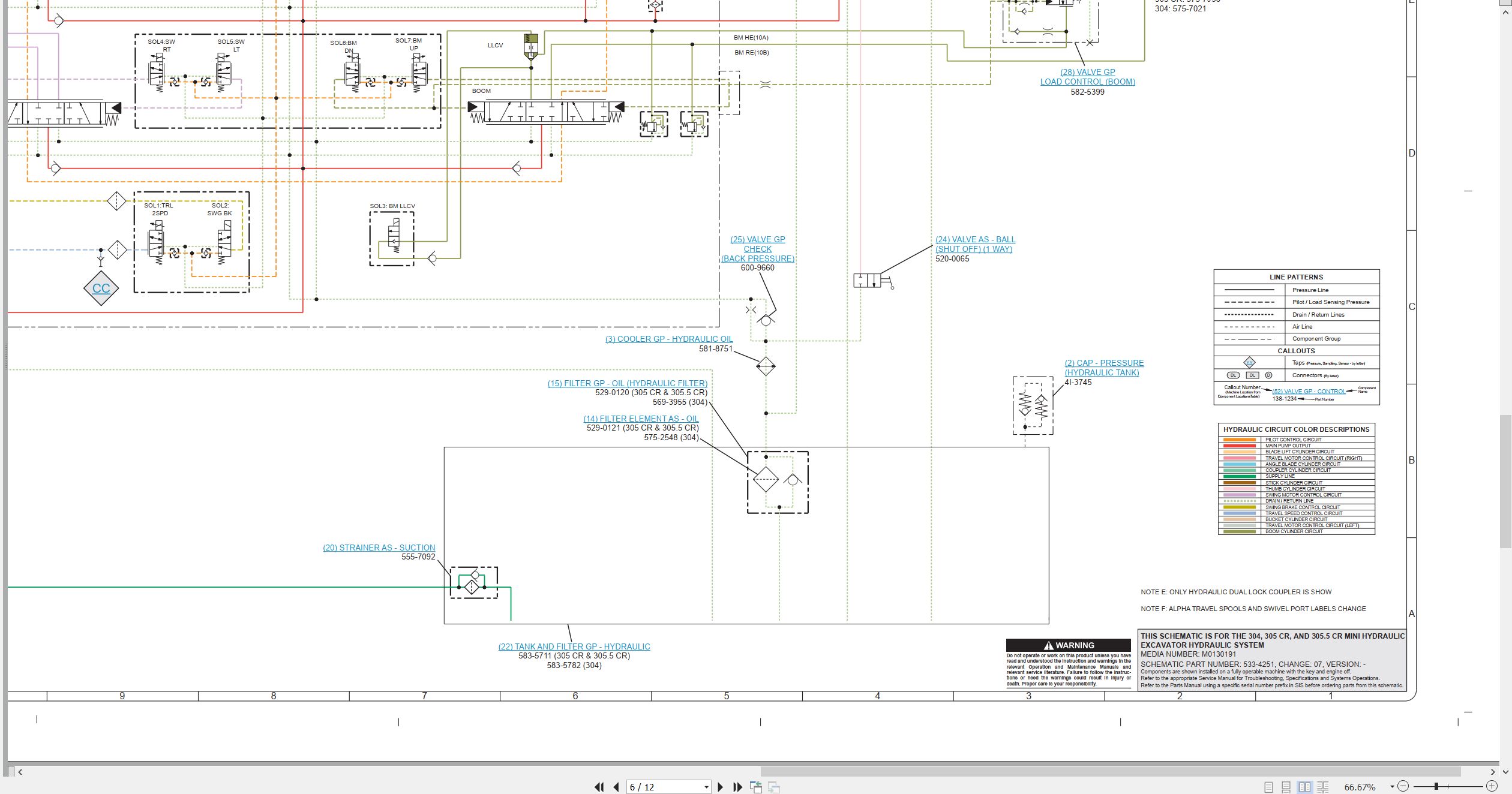 CAT Mini Hydraulic Excavator 305.5 CR Electrical Hydraulic Schematic (3)