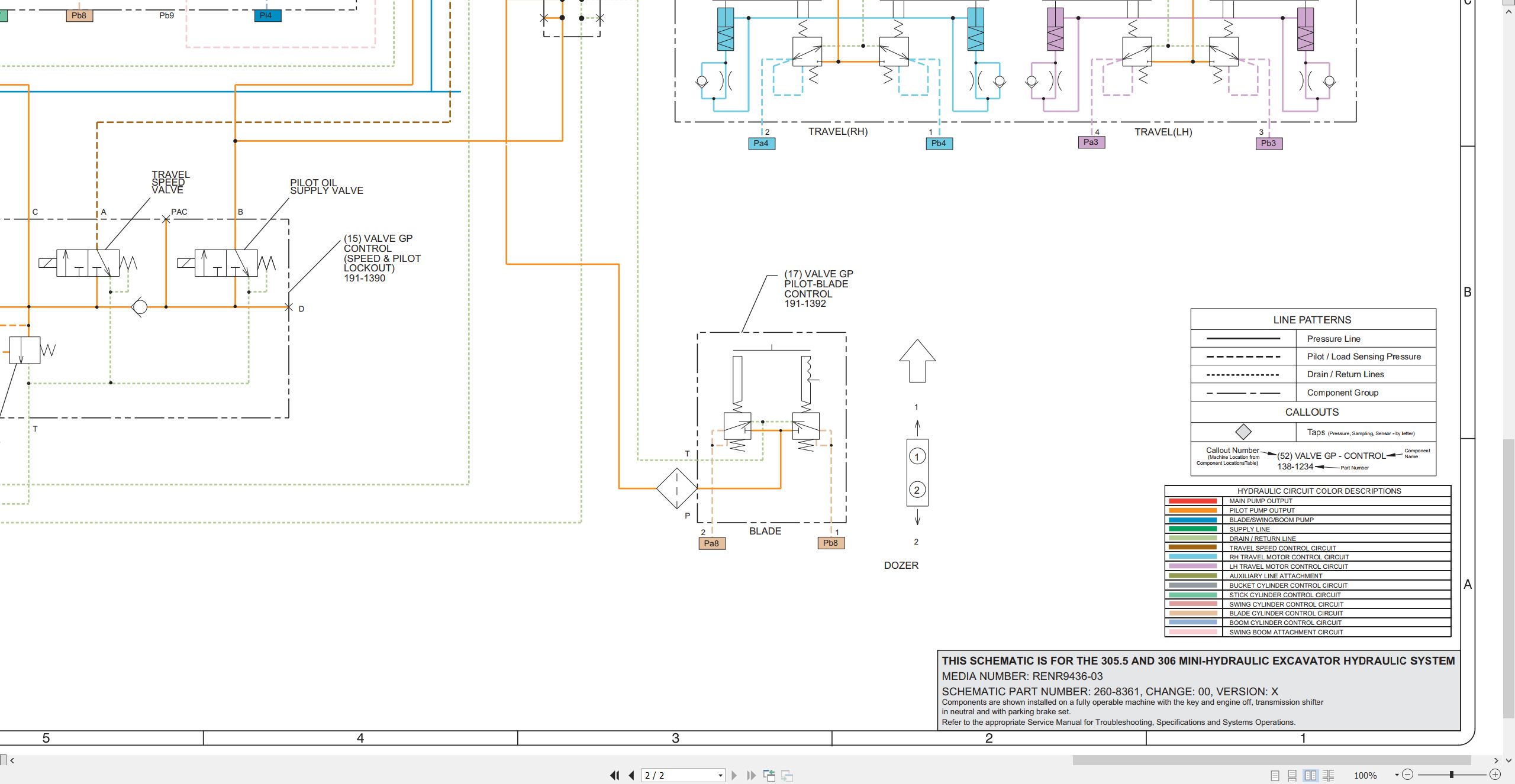 CAT Mini Hydraulic Excavator 305.5 Electrical Hydraulic Schematic (3)
