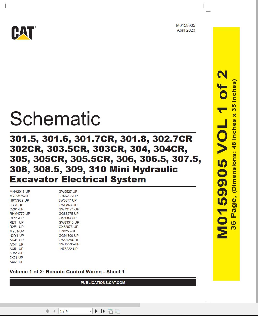 CAT Mini Hydraulic Excavator 305.5CR Electrical Schematic (1)
