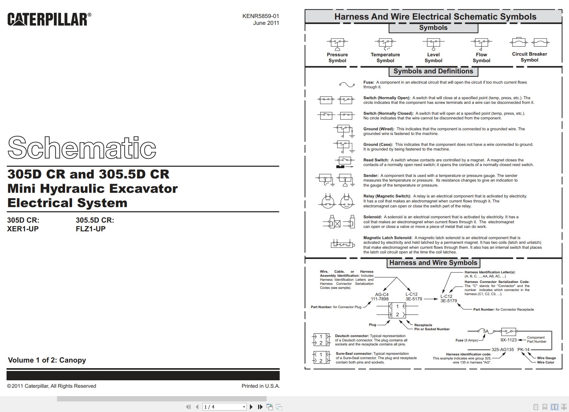 CAT Mini Hydraulic Excavator 305.5D Electrical Schematic (1)