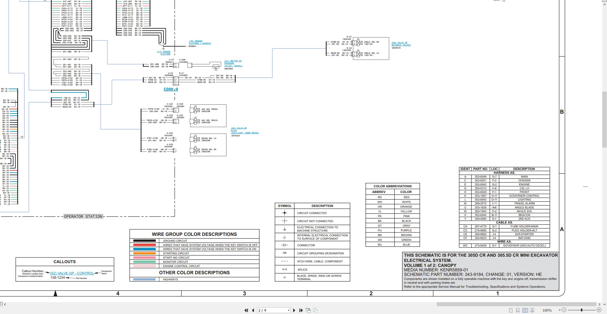 CAT Mini Hydraulic Excavator 305.5D Electrical Schematic (2)