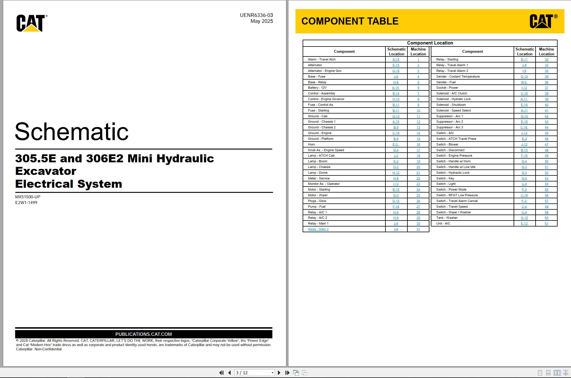CAT Mini Hydraulic Excavator 305.5E Electrical Hydraulic Schematic (1)
