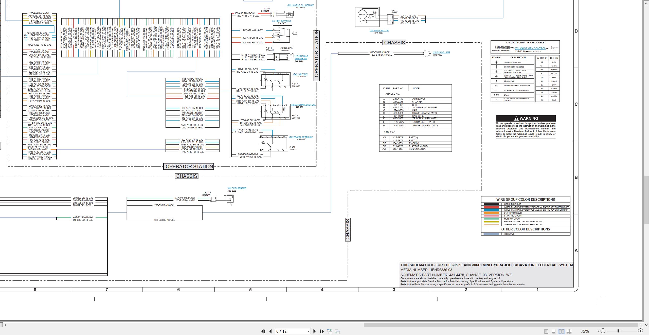 CAT Mini Hydraulic Excavator 305.5E Electrical Hydraulic Schematic (2)