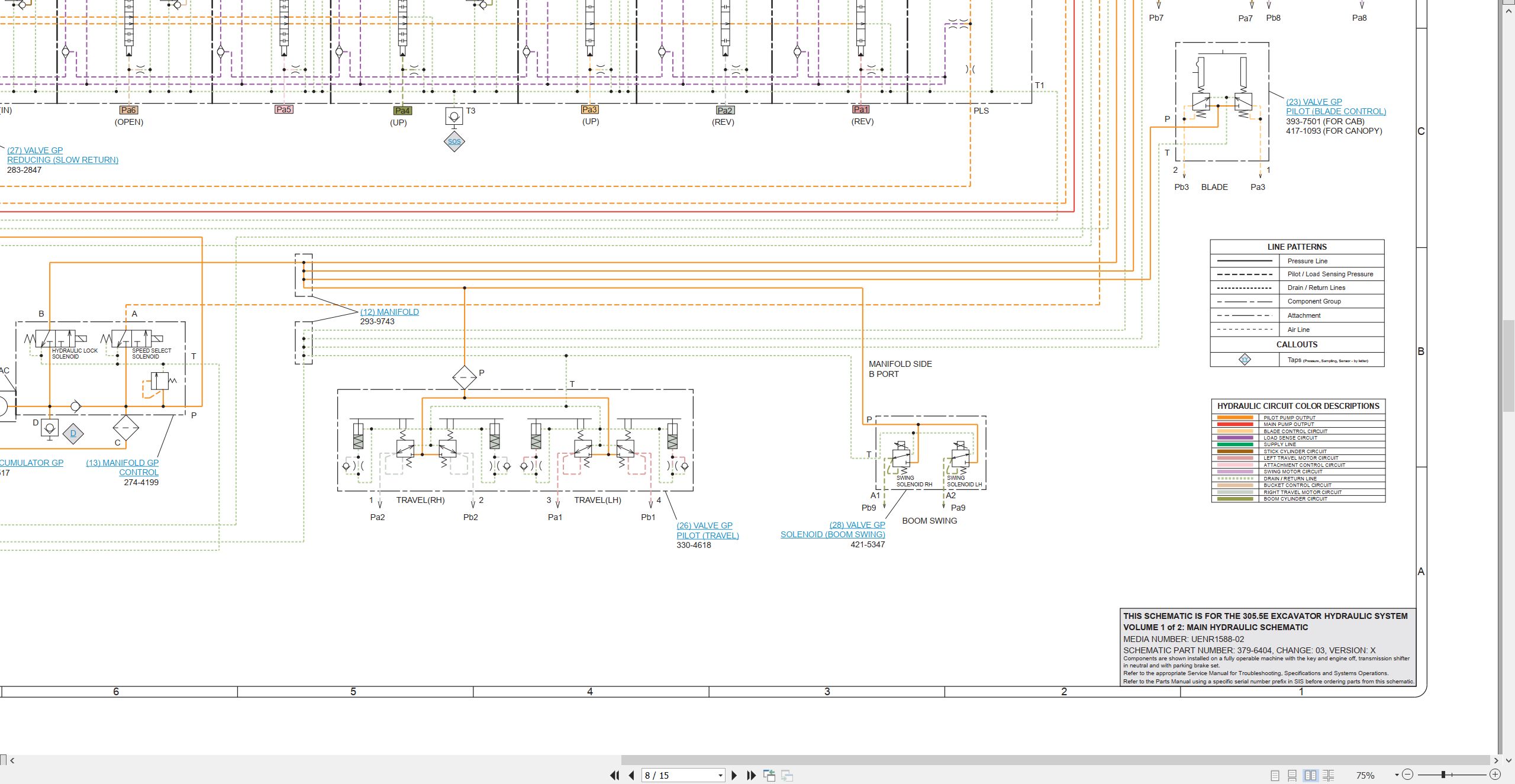 CAT Mini Hydraulic Excavator 305.5E Electrical Hydraulic Schematic (3)
