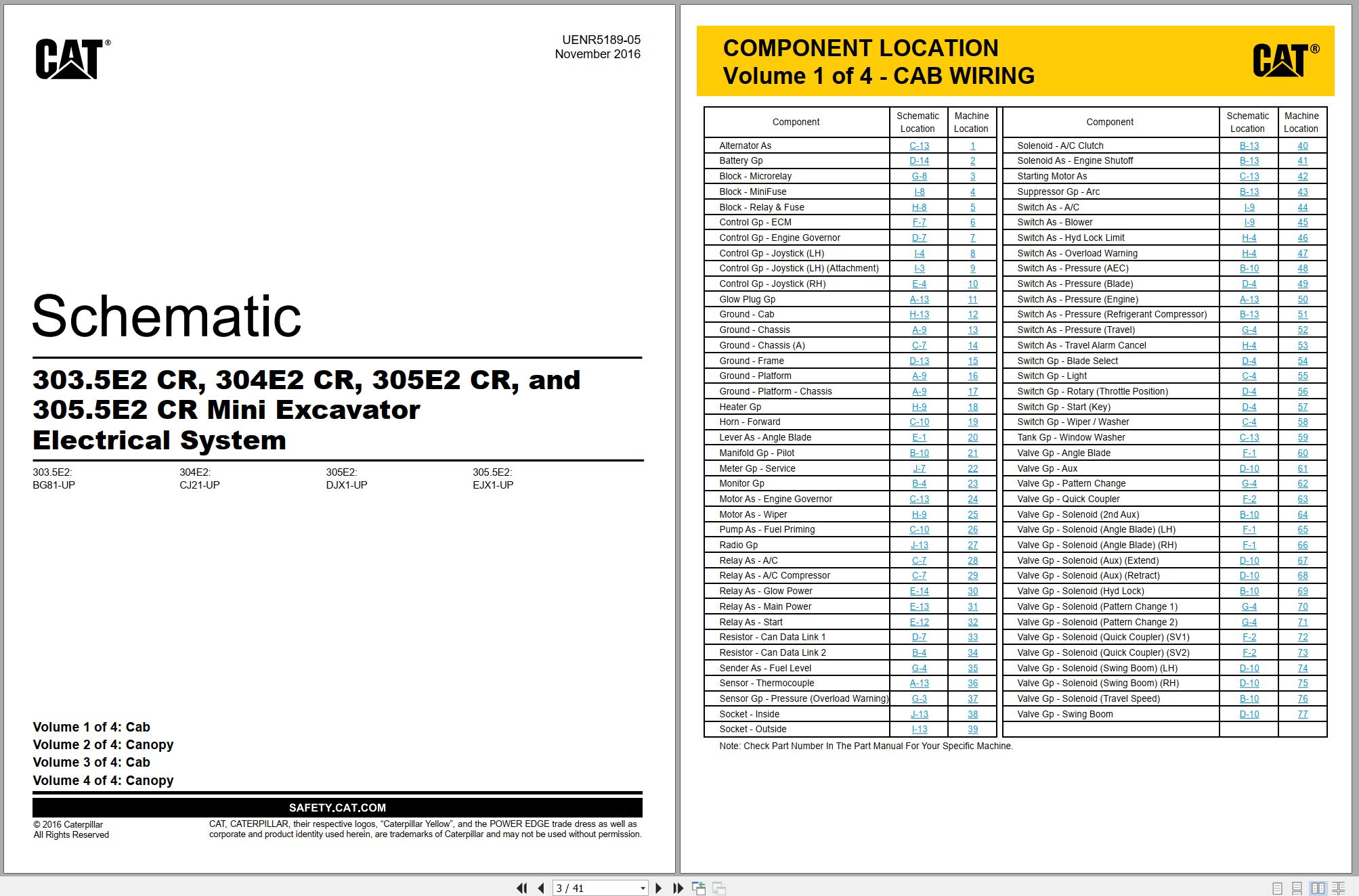 CAT Mini Hydraulic Excavator 305.5E2 CR Electrical Hydraulic Schematic (1)
