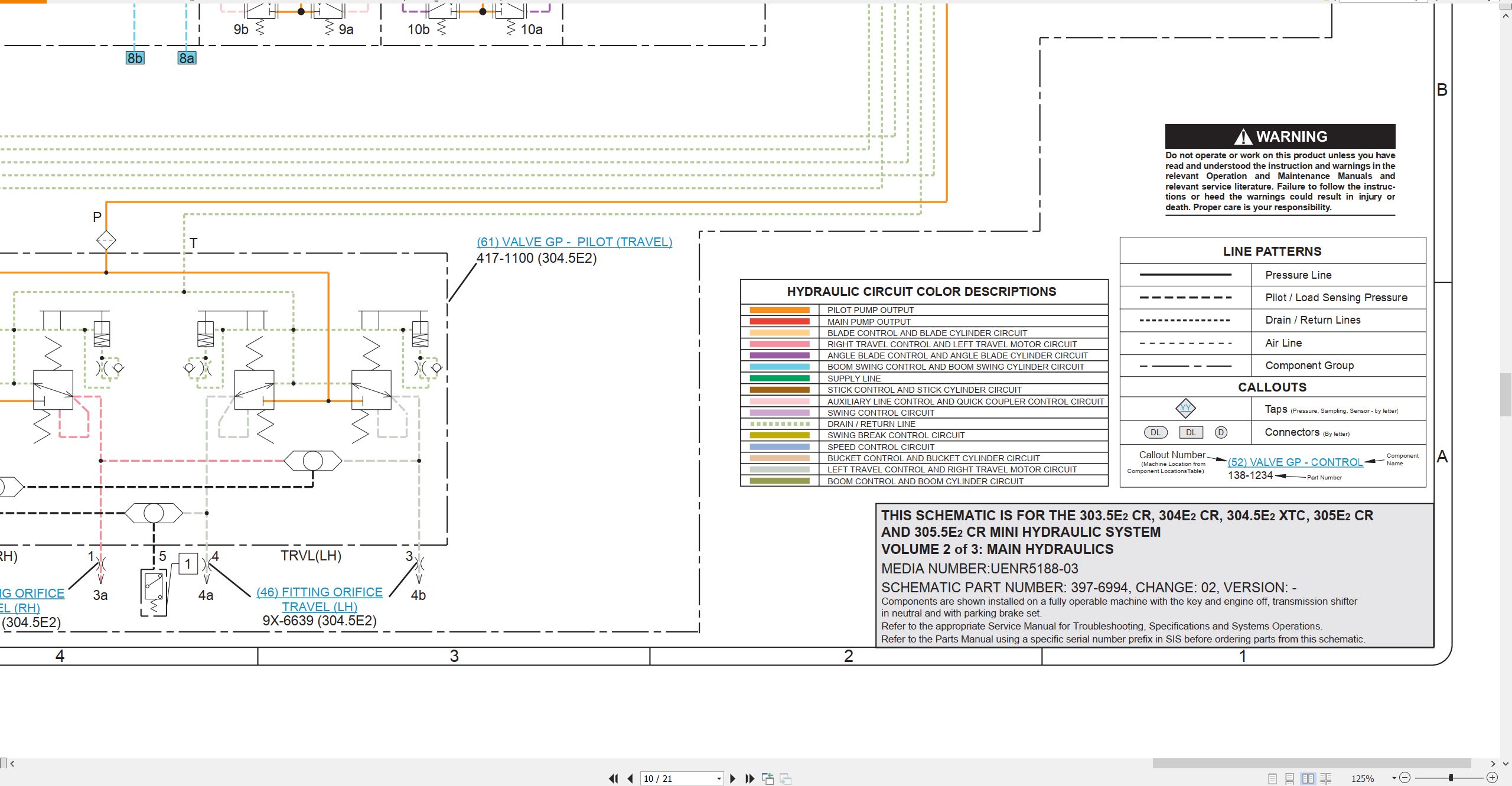 CAT Mini Hydraulic Excavator 305.5E2 CR Electrical Hydraulic Schematic (3)