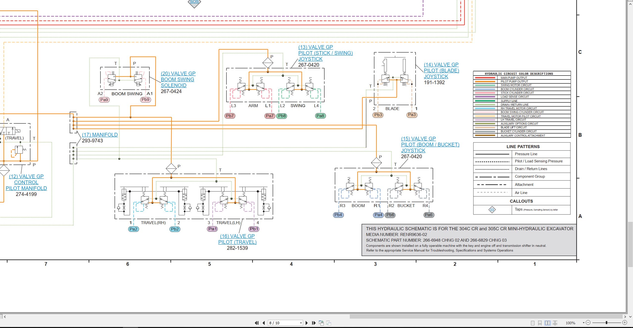 CAT Mini Hydraulic Excavator 305C CR Electrical Hydraulic Schematic (3)