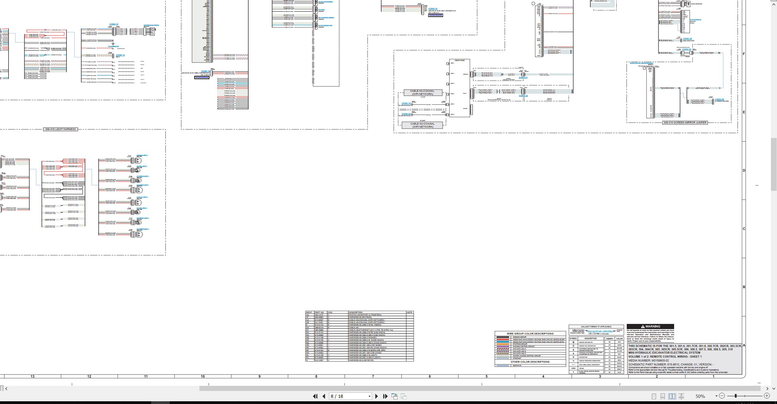 CAT Mini Hydraulic Excavator 305CR Electrical Schematic (2)