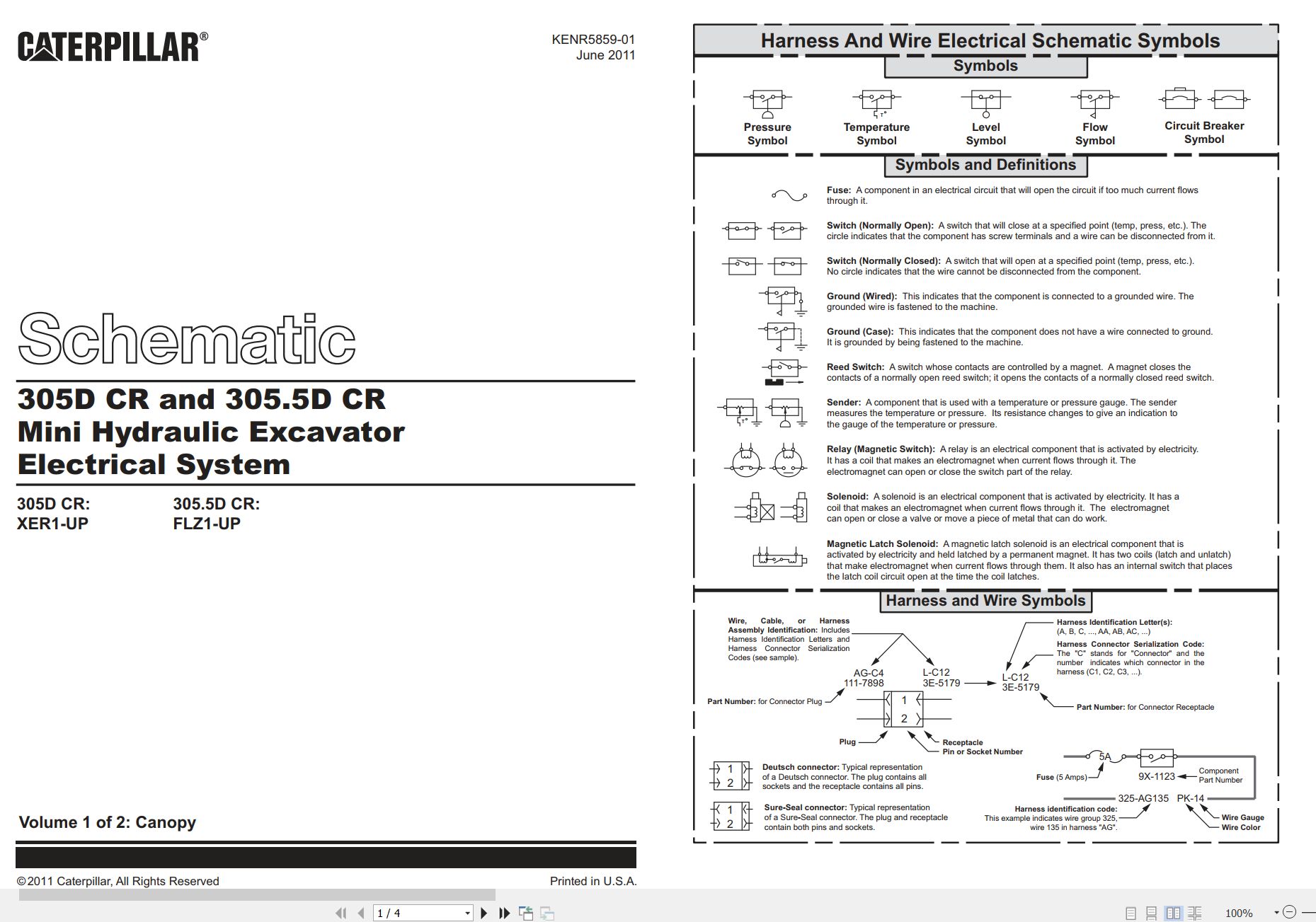 CAT Mini Hydraulic Excavator 305D CR Electrical Hydraulic Schematic (1)