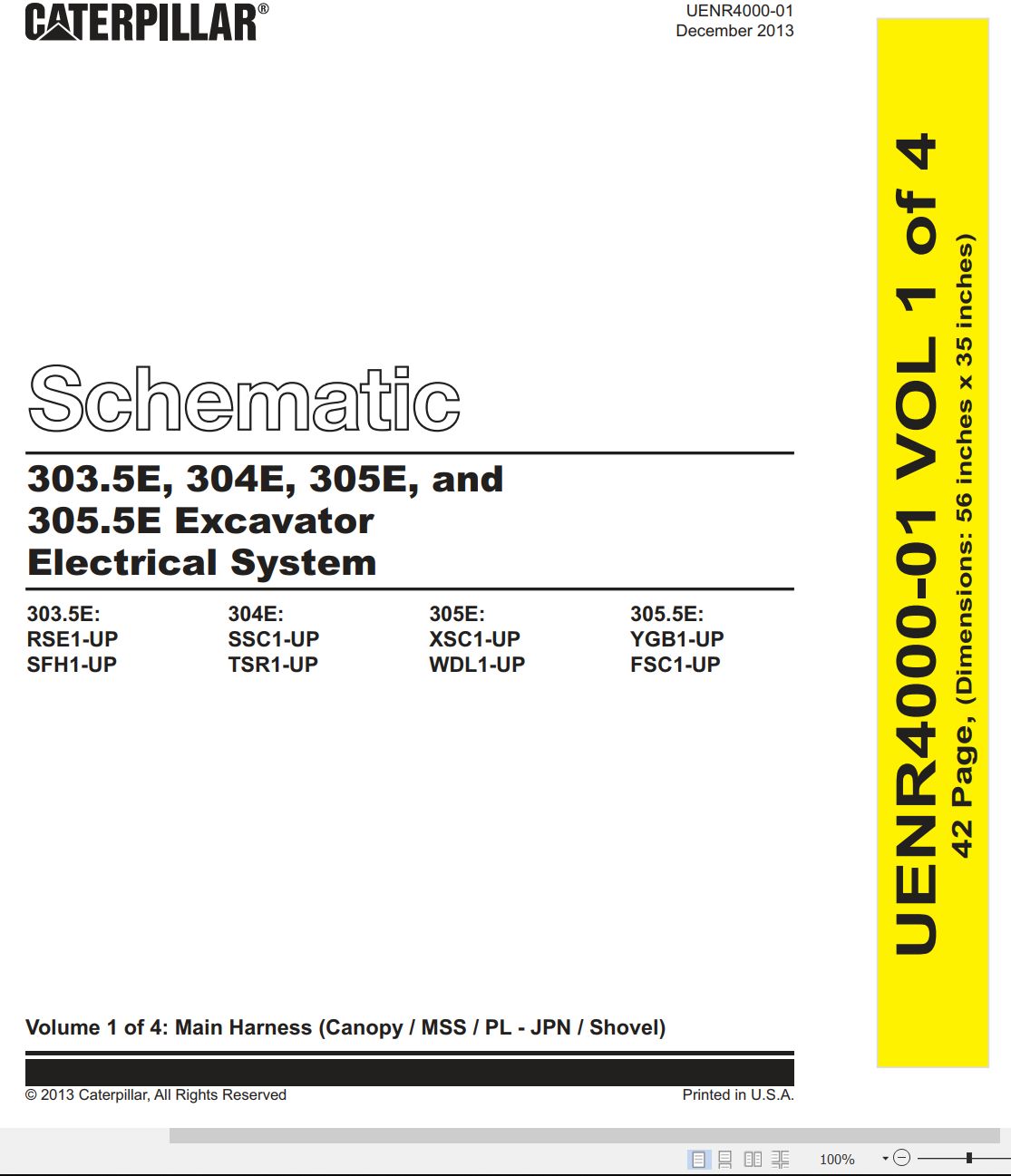 CAT Mini Hydraulic Excavator 305E Electrical Hydraulic Schematic (1)