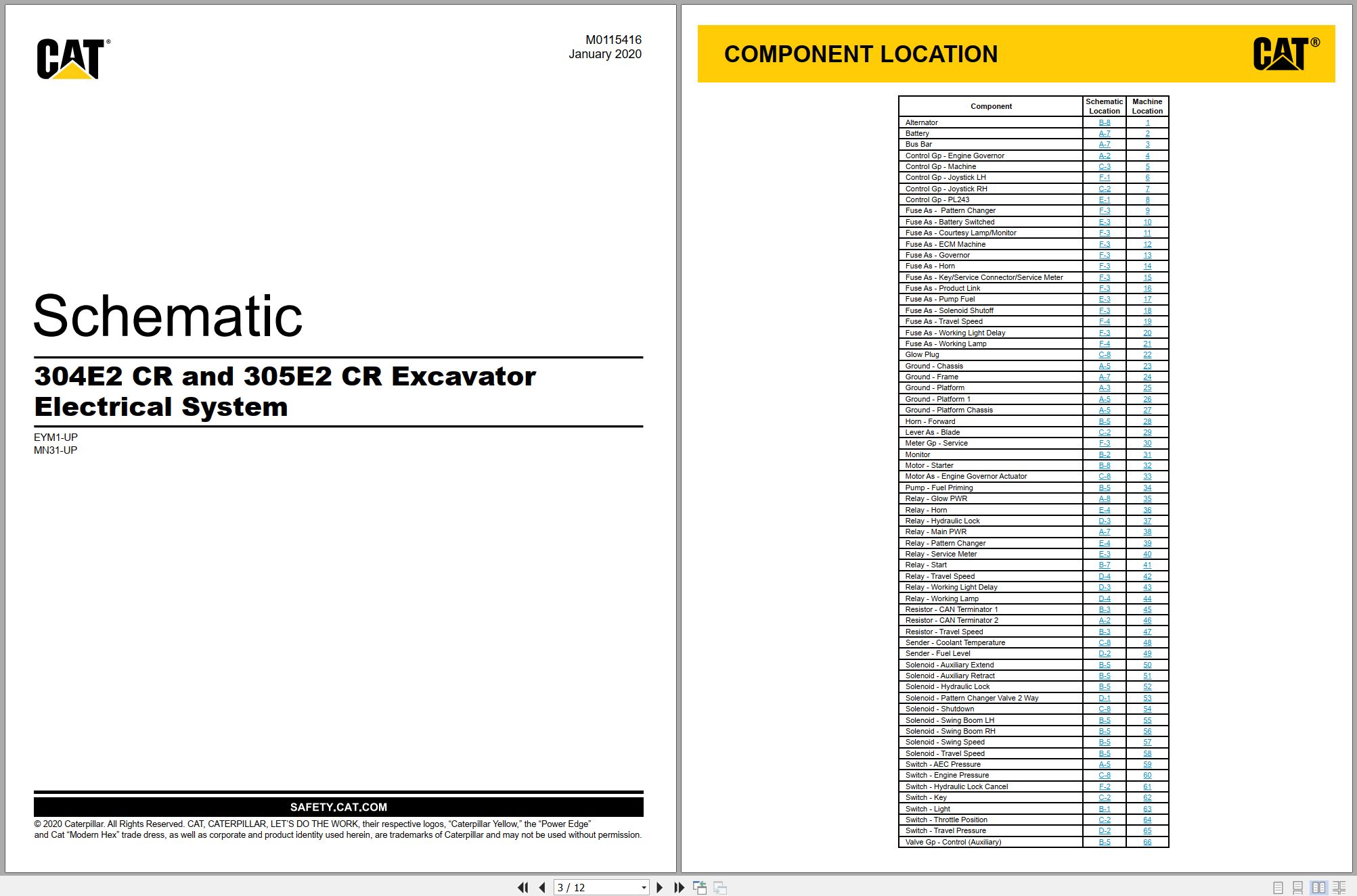 CAT Mini Hydraulic Excavator 305E2 CR Electrical Hydraulic Schematic (1)