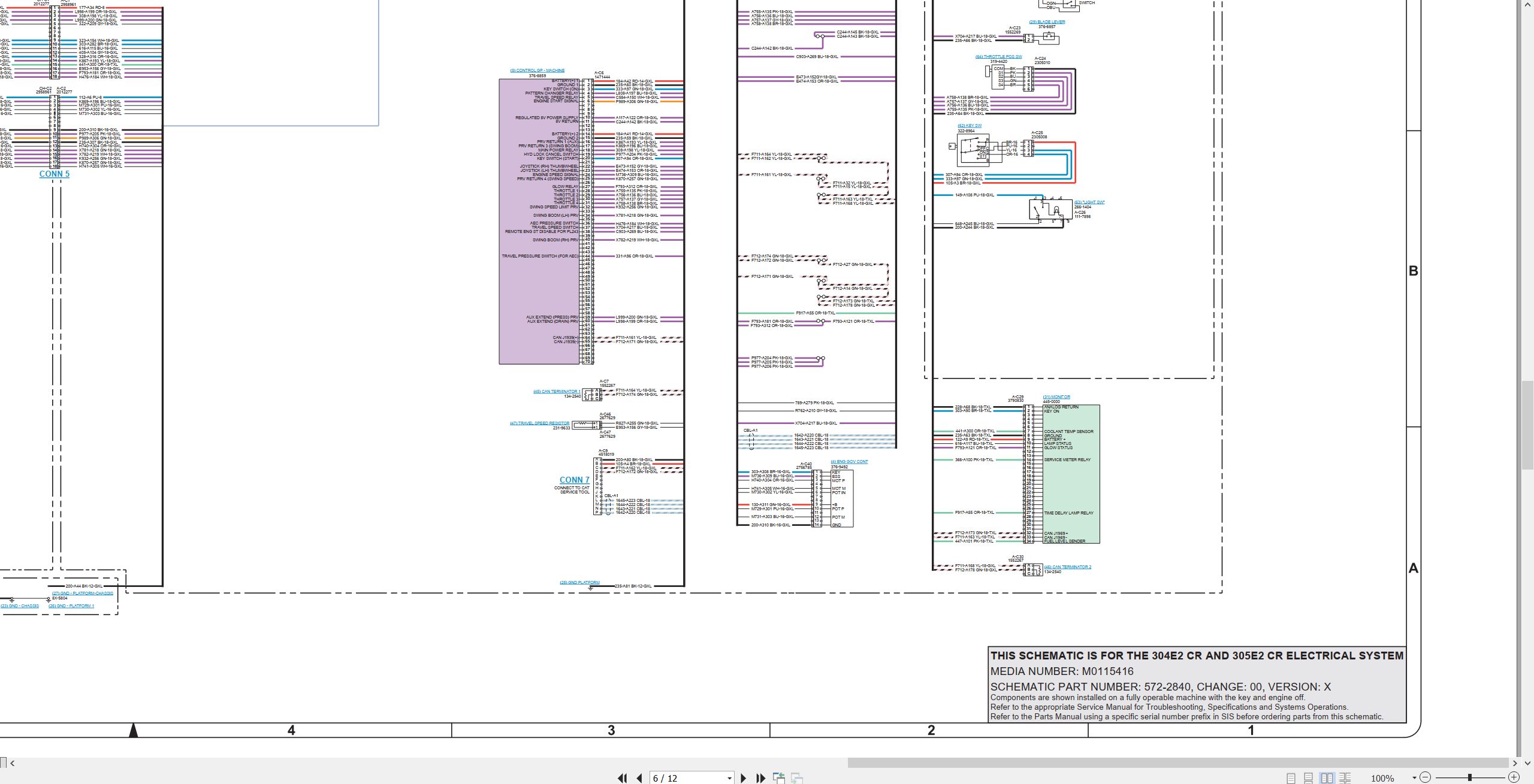 CAT Mini Hydraulic Excavator 305E2 CR Electrical Hydraulic Schematic (2)