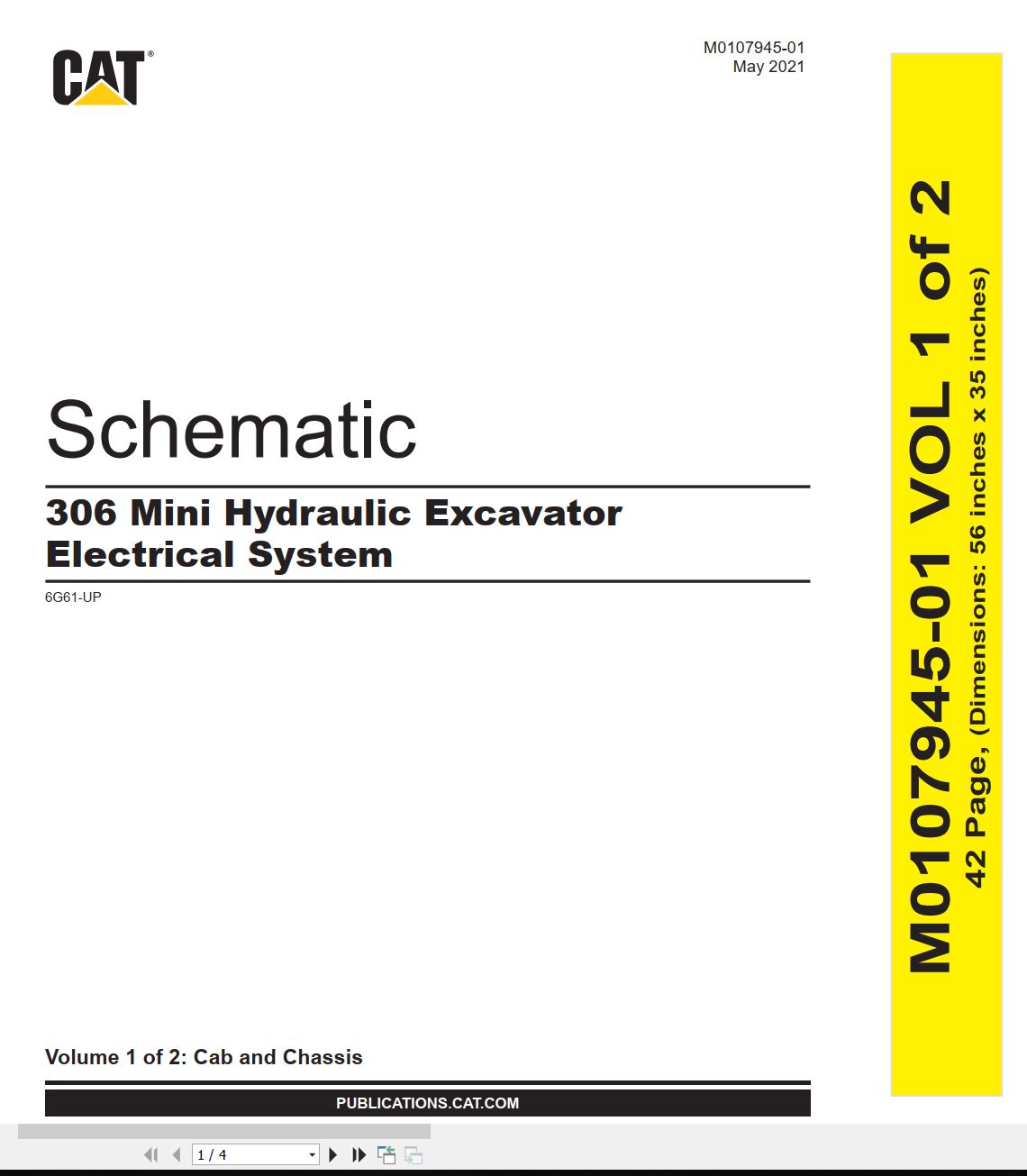 CAT Mini Hydraulic Excavator 306 Electrical Hydraulic Schematic (1)