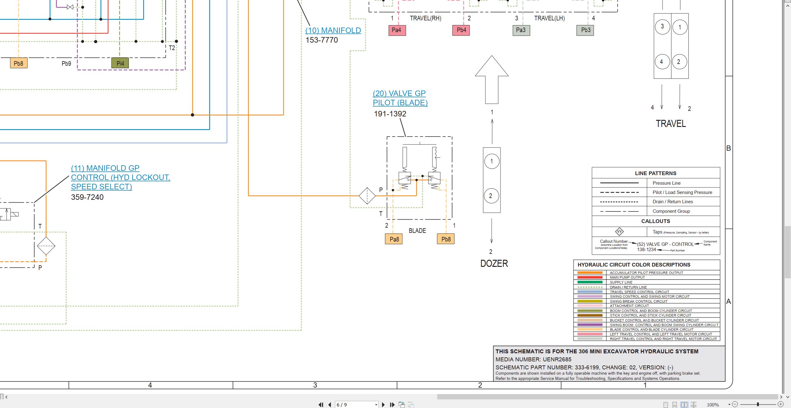 CAT Mini Hydraulic Excavator 306 Electrical Hydraulic Schematic (3)