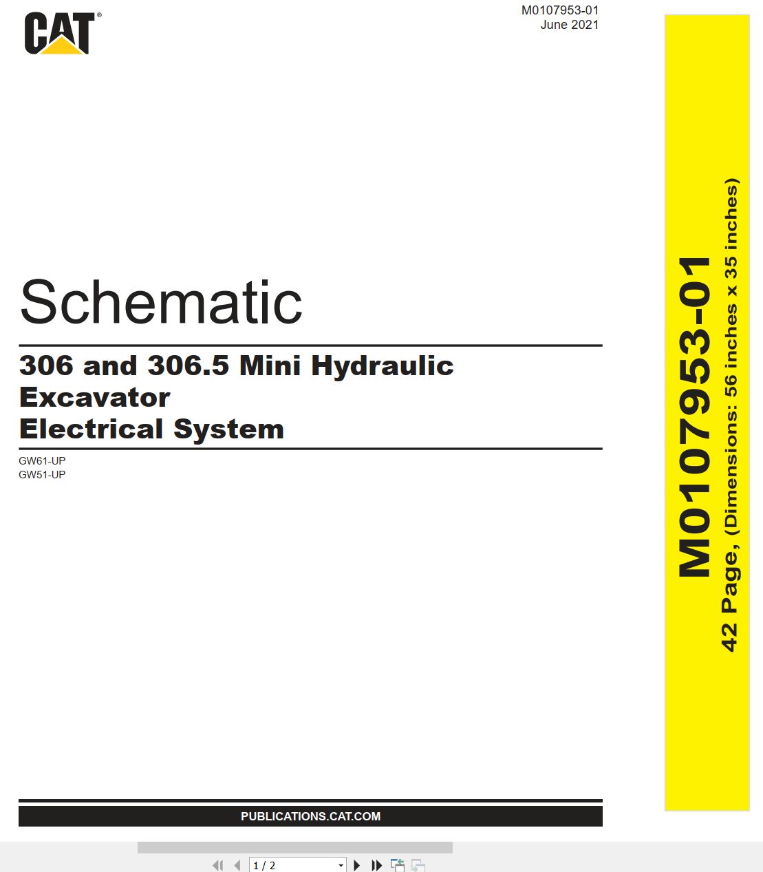 CAT Mini Hydraulic Excavator 306.5 Electrical Hydraulic Schematic (1)