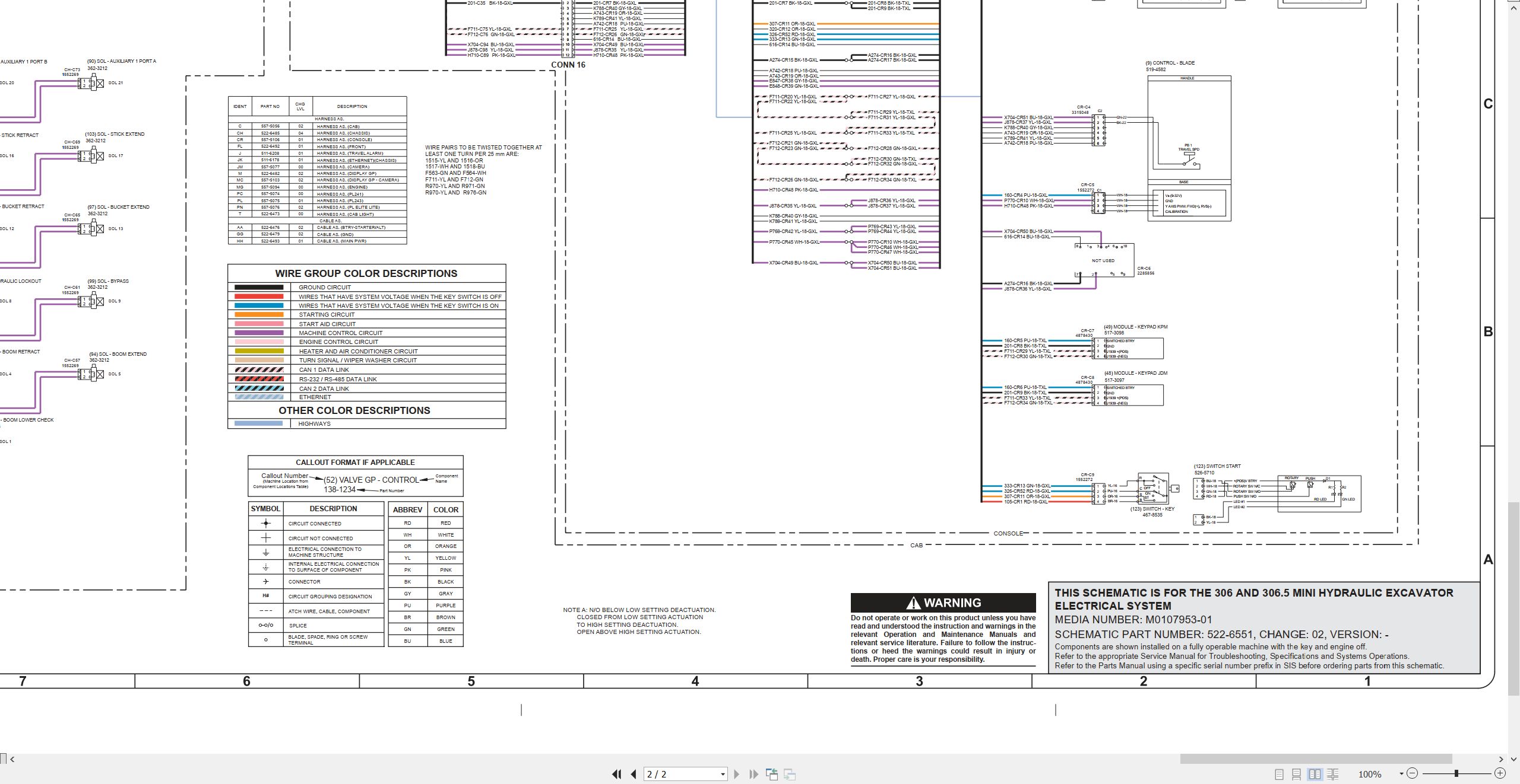 CAT Mini Hydraulic Excavator 306.5 Electrical Hydraulic Schematic (2)