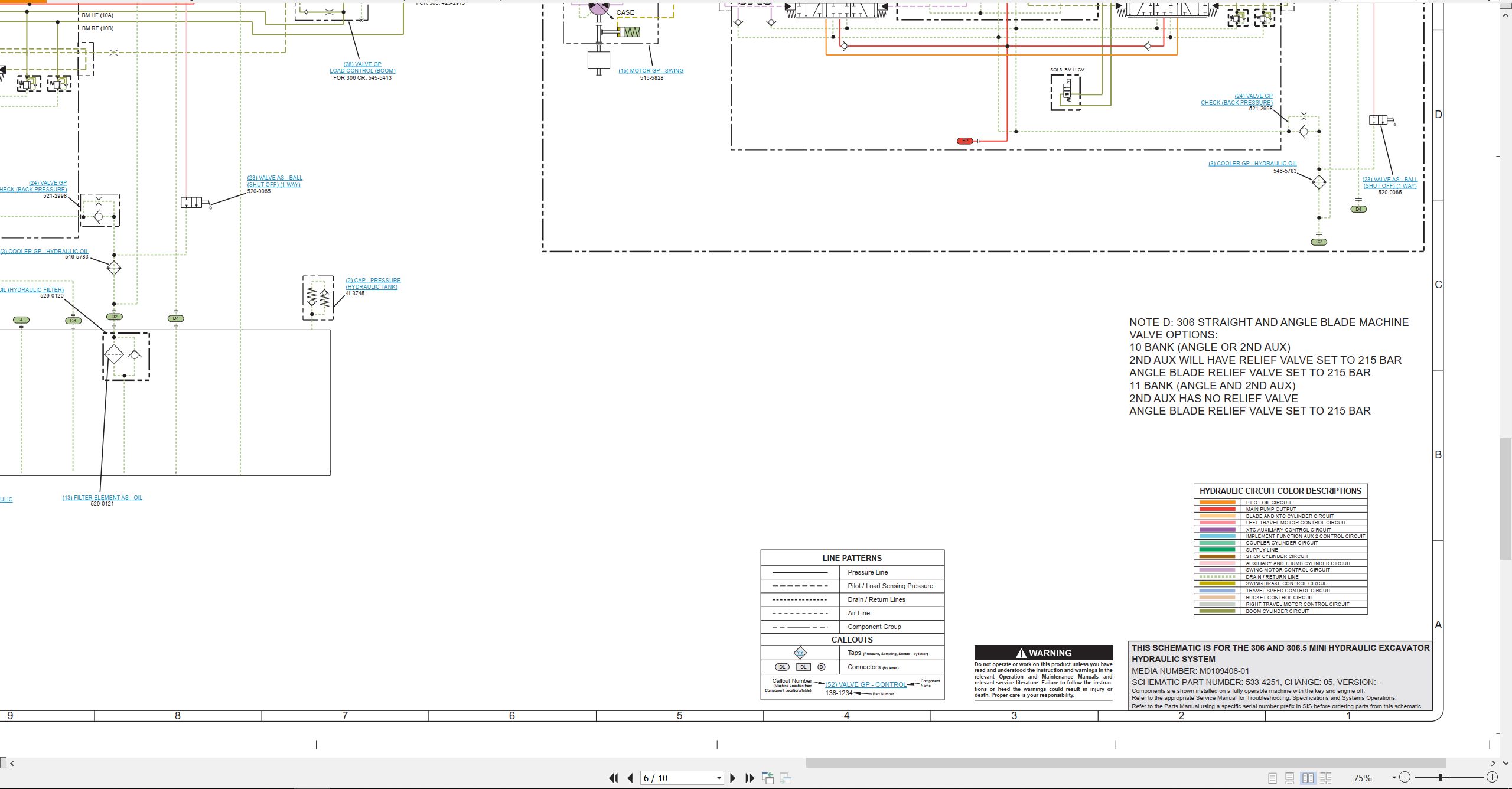 CAT Mini Hydraulic Excavator 306.5 Electrical Hydraulic Schematic (3)