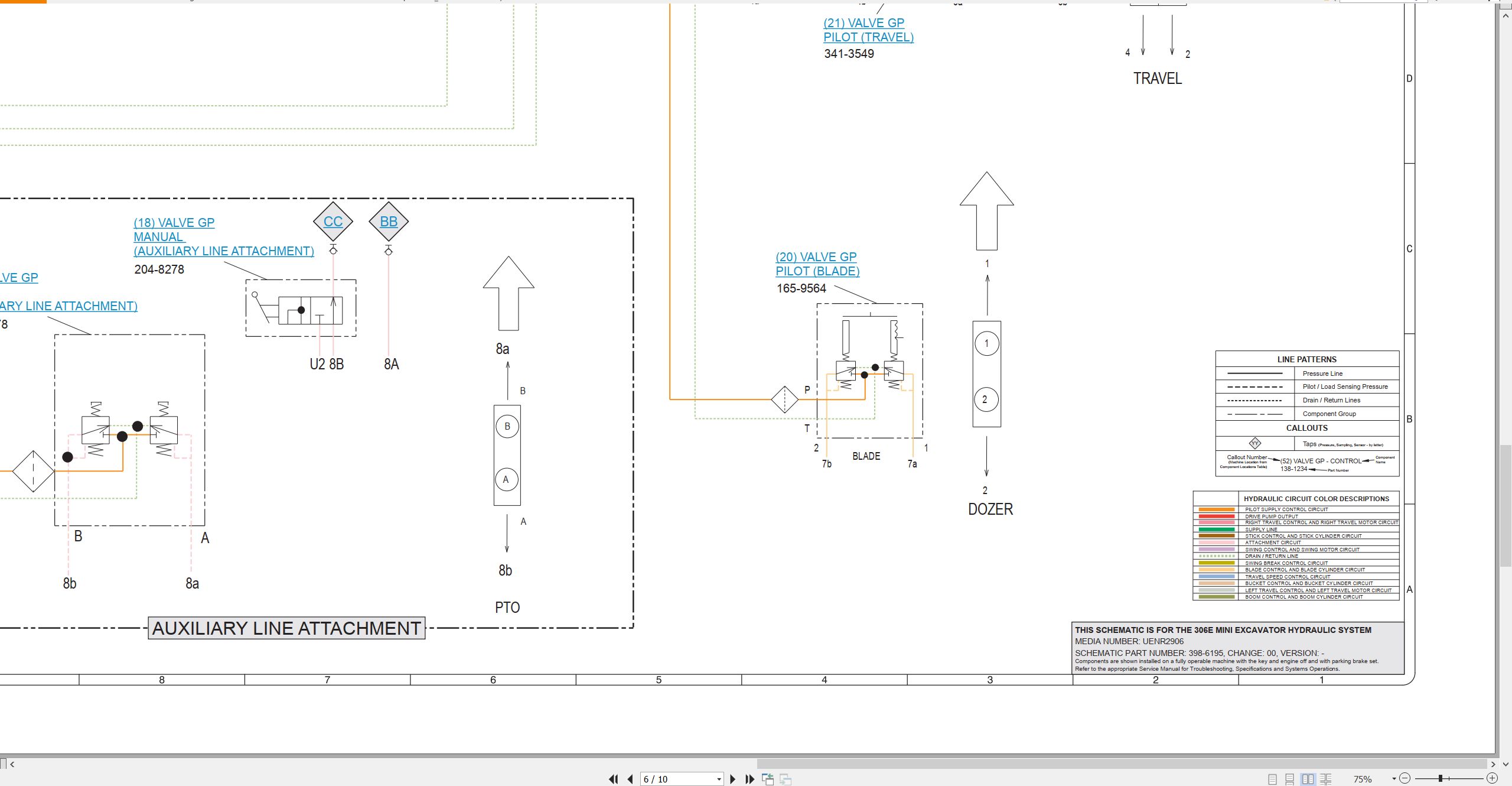 CAT Mini Hydraulic Excavator 306E Electrical Hydraulic Schematic (3)