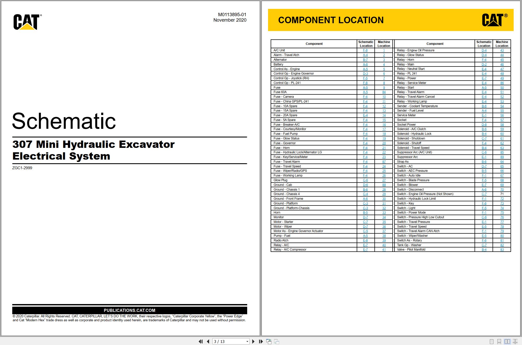 CAT Mini Hydraulic Excavator 307 Electrical Hydraulic Schematic (1)