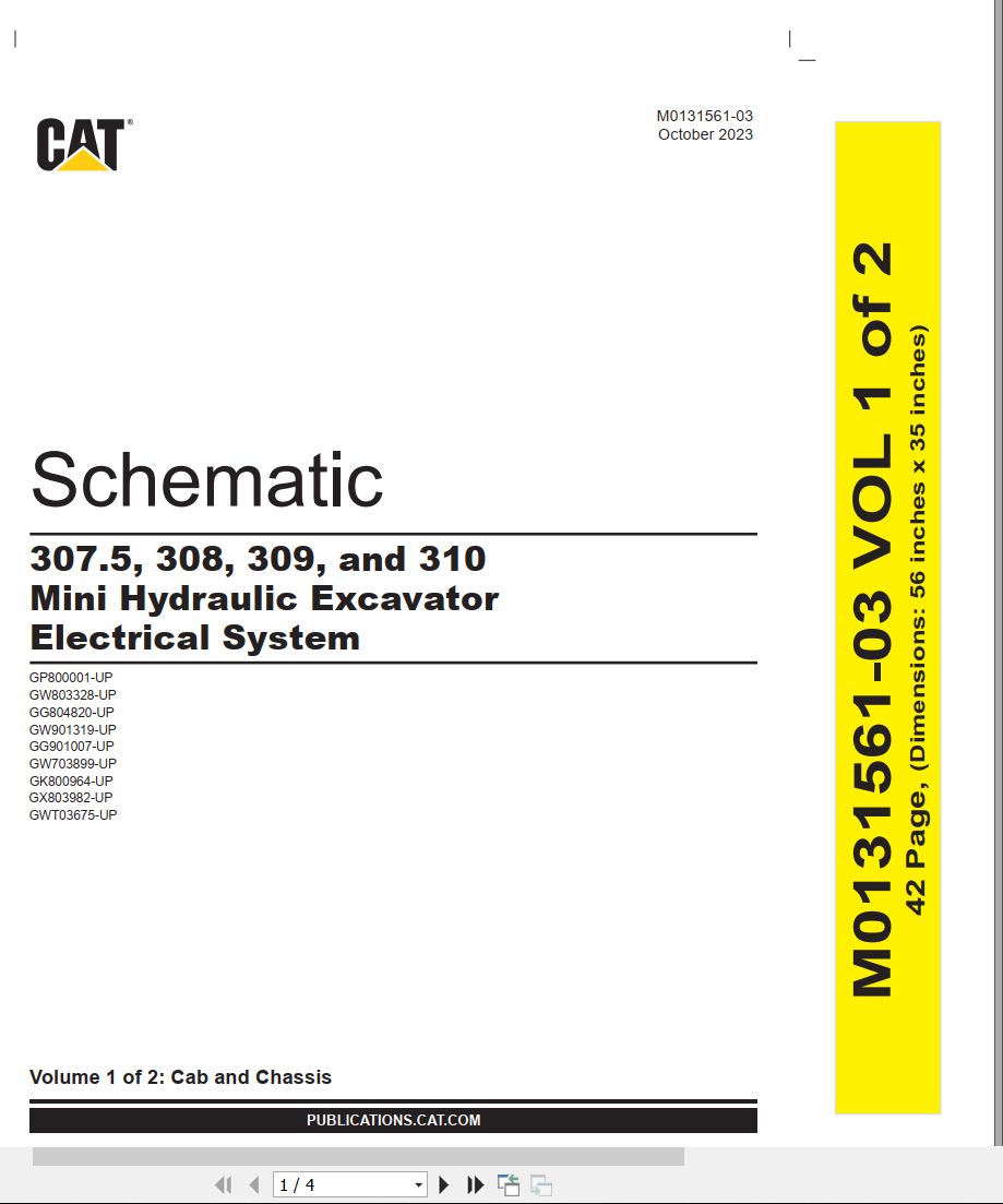 CAT Mini Hydraulic Excavator 307.5 Electrical Hydraulic Schematic (1)