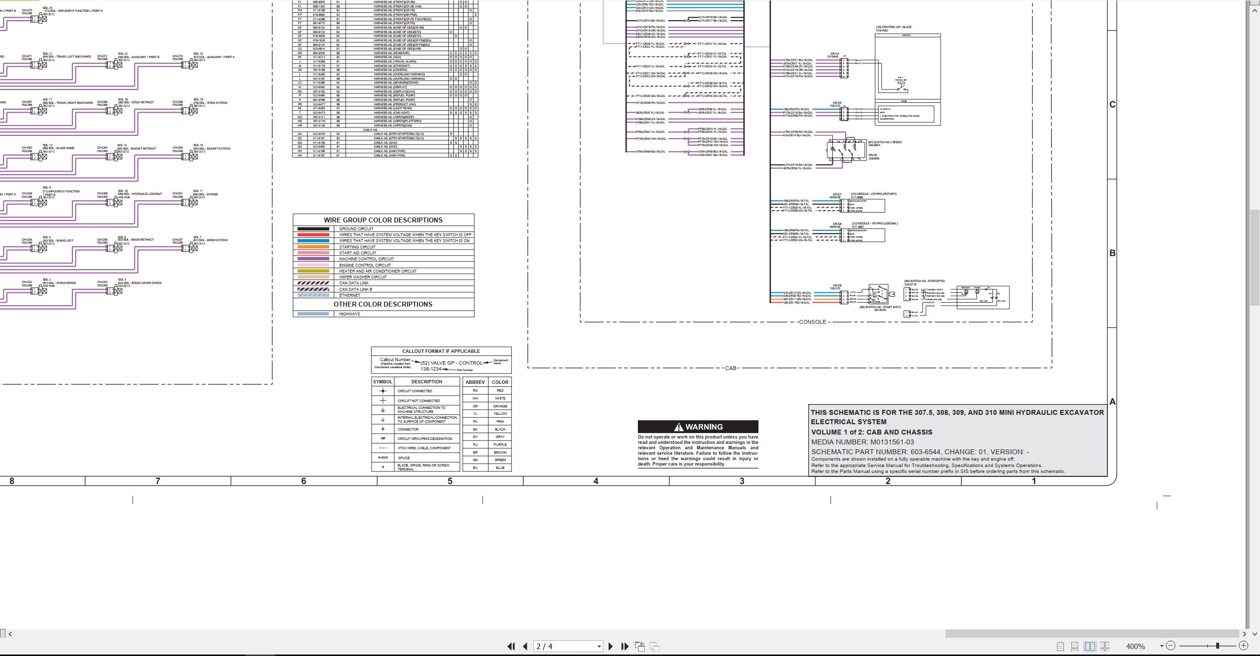 CAT Mini Hydraulic Excavator 307.5 Electrical Hydraulic Schematic (2)