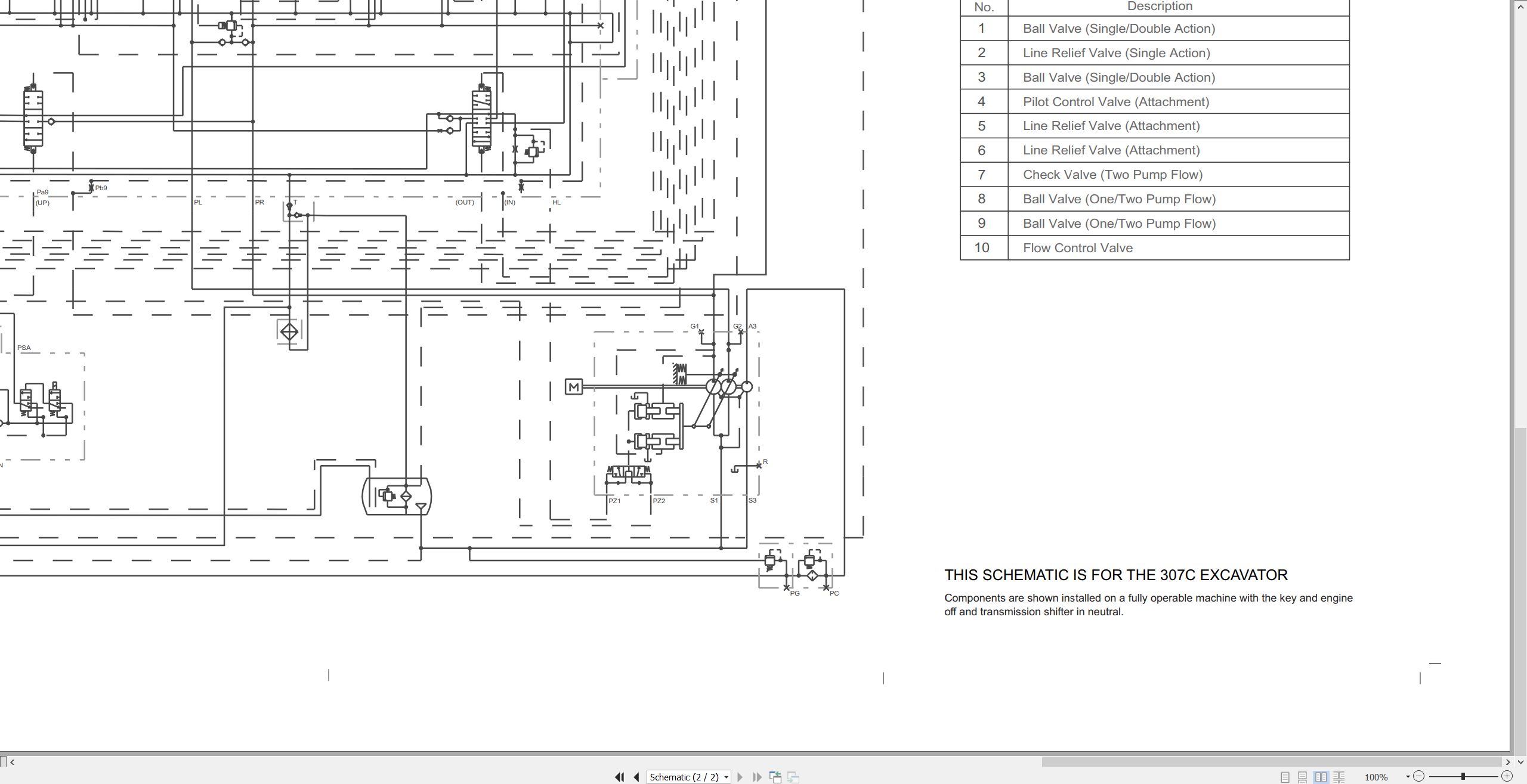CAT Mini Hydraulic Excavator 307C Hydraulic Schematic (2)