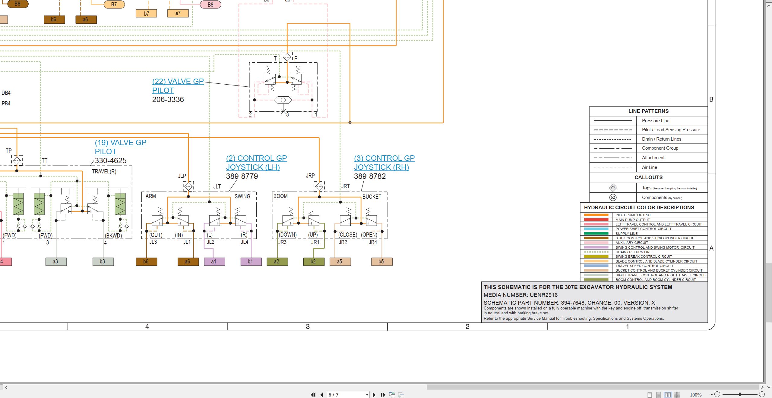 CAT Mini Hydraulic Excavator 307E Electrical Hydraulic Schematic (3)