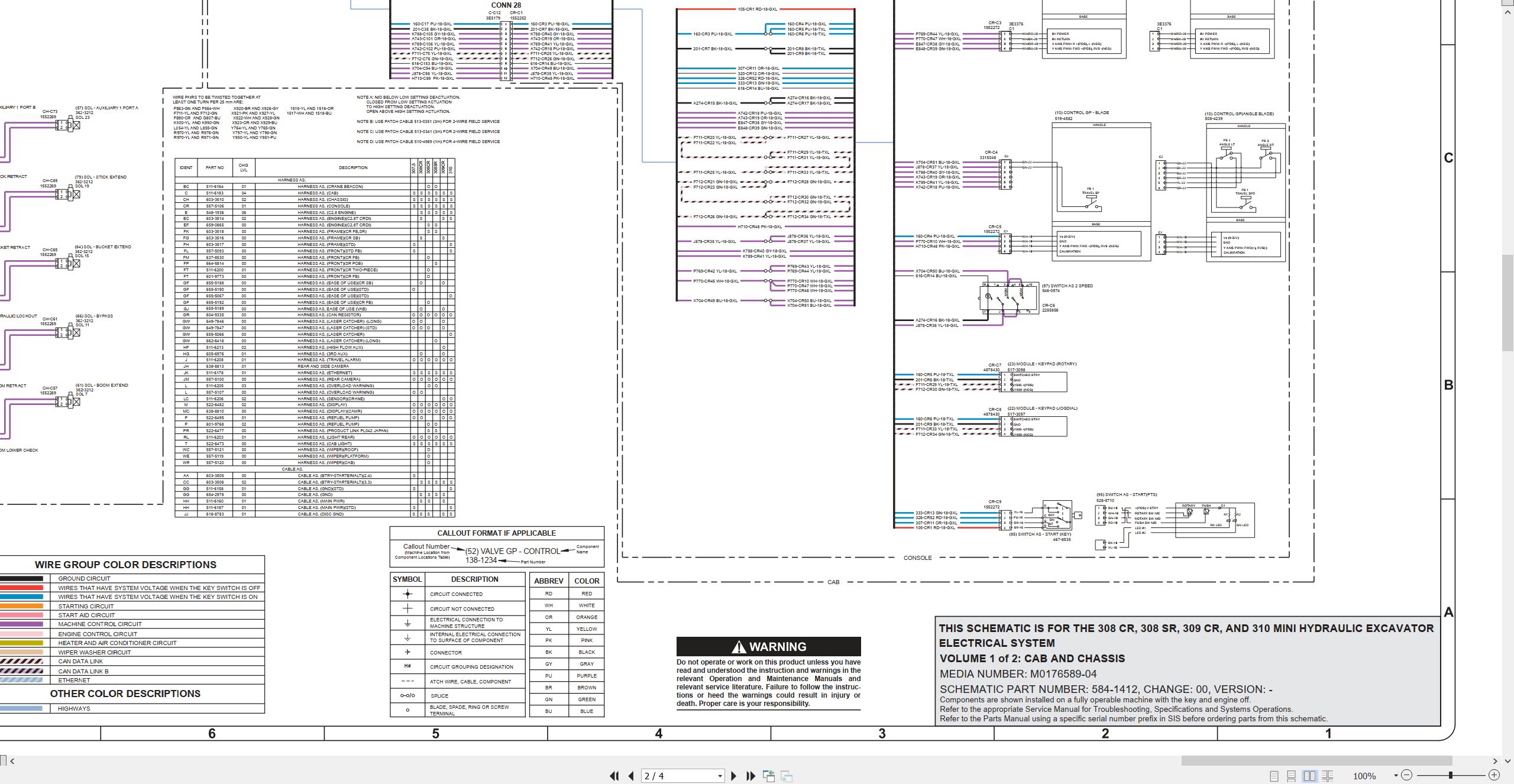 CAT Mini Hydraulic Excavator 308 CR Electrical Hydraulic Schematic (2)