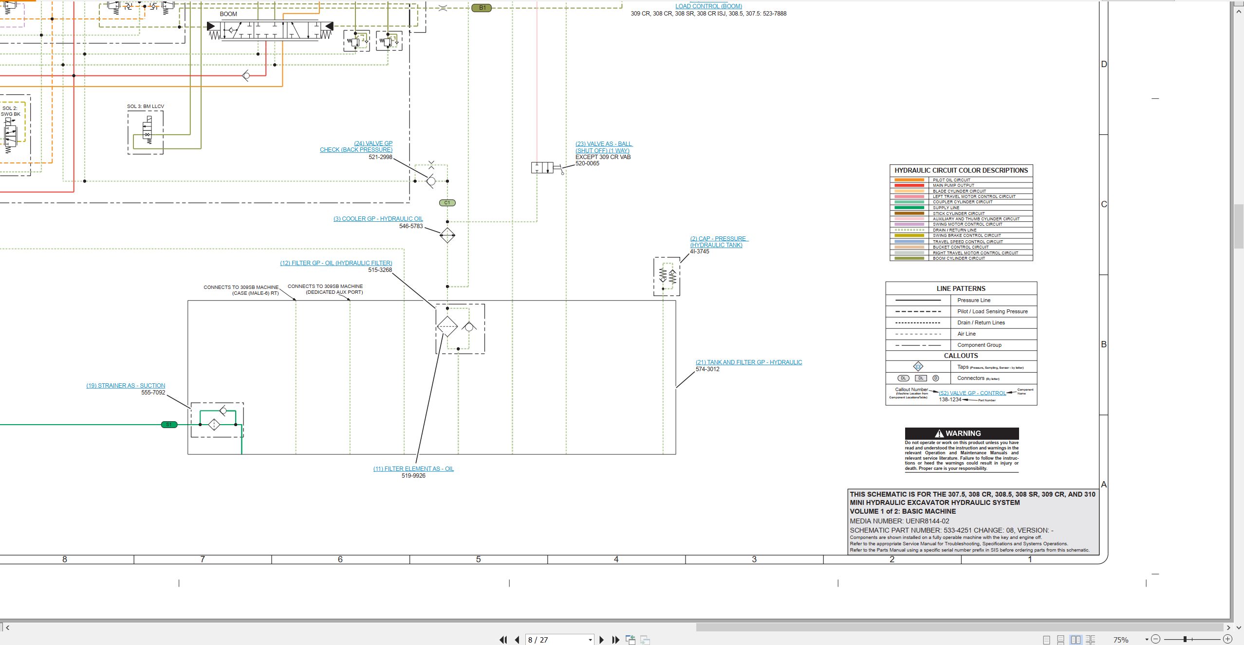 CAT Mini Hydraulic Excavator 308 CR Electrical Hydraulic Schematic (3)