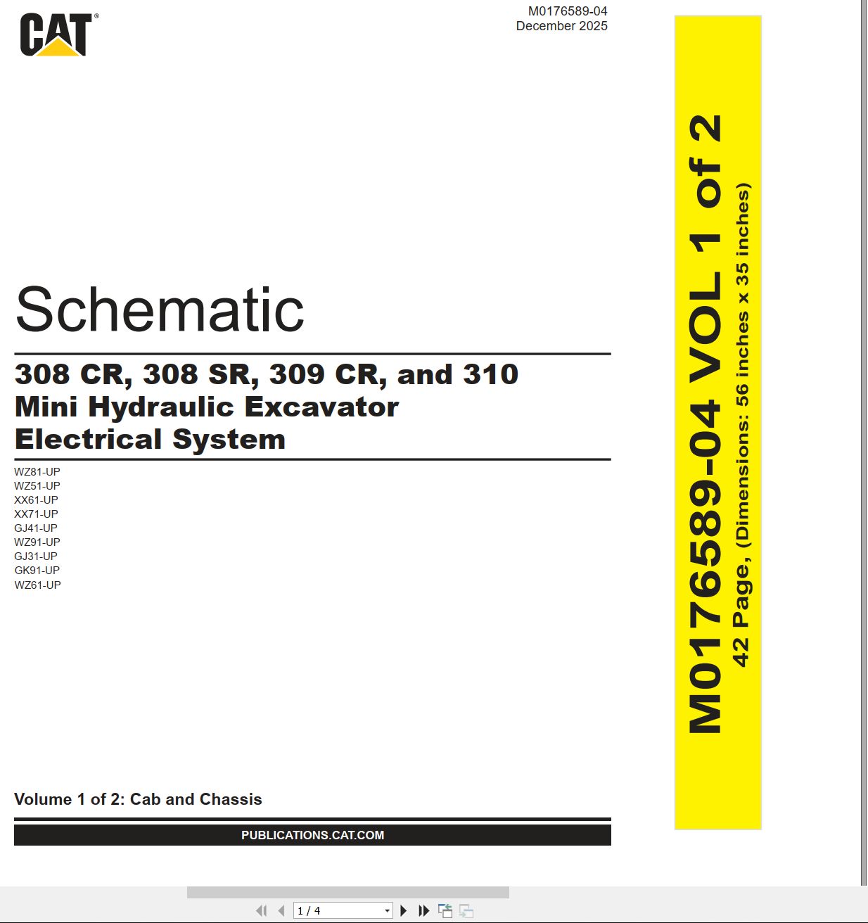 CAT Mini Hydraulic Excavator 308 SR Electrical Hydraulic Schematic (1)