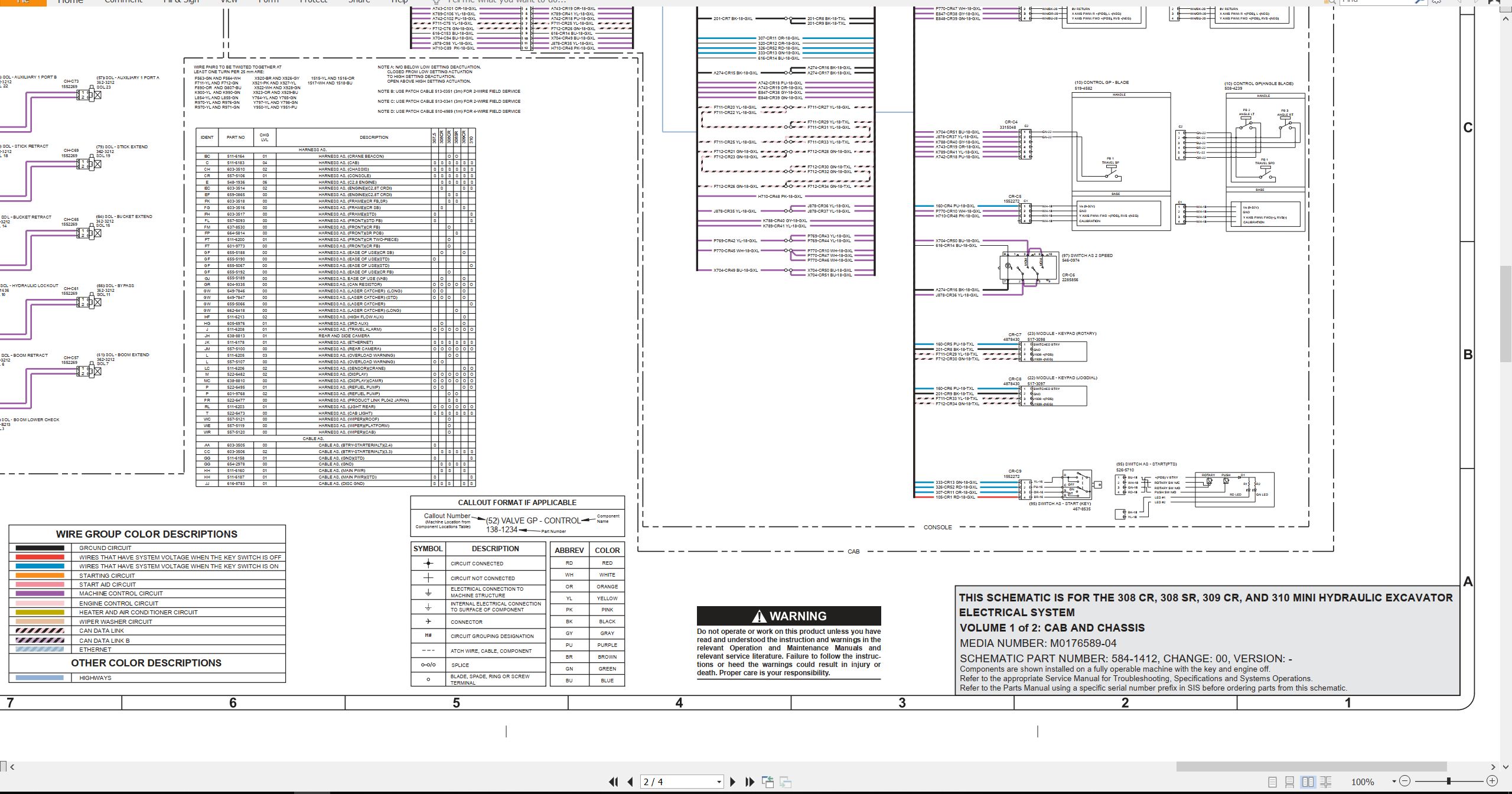 CAT Mini Hydraulic Excavator 308 SR Electrical Hydraulic Schematic (2)