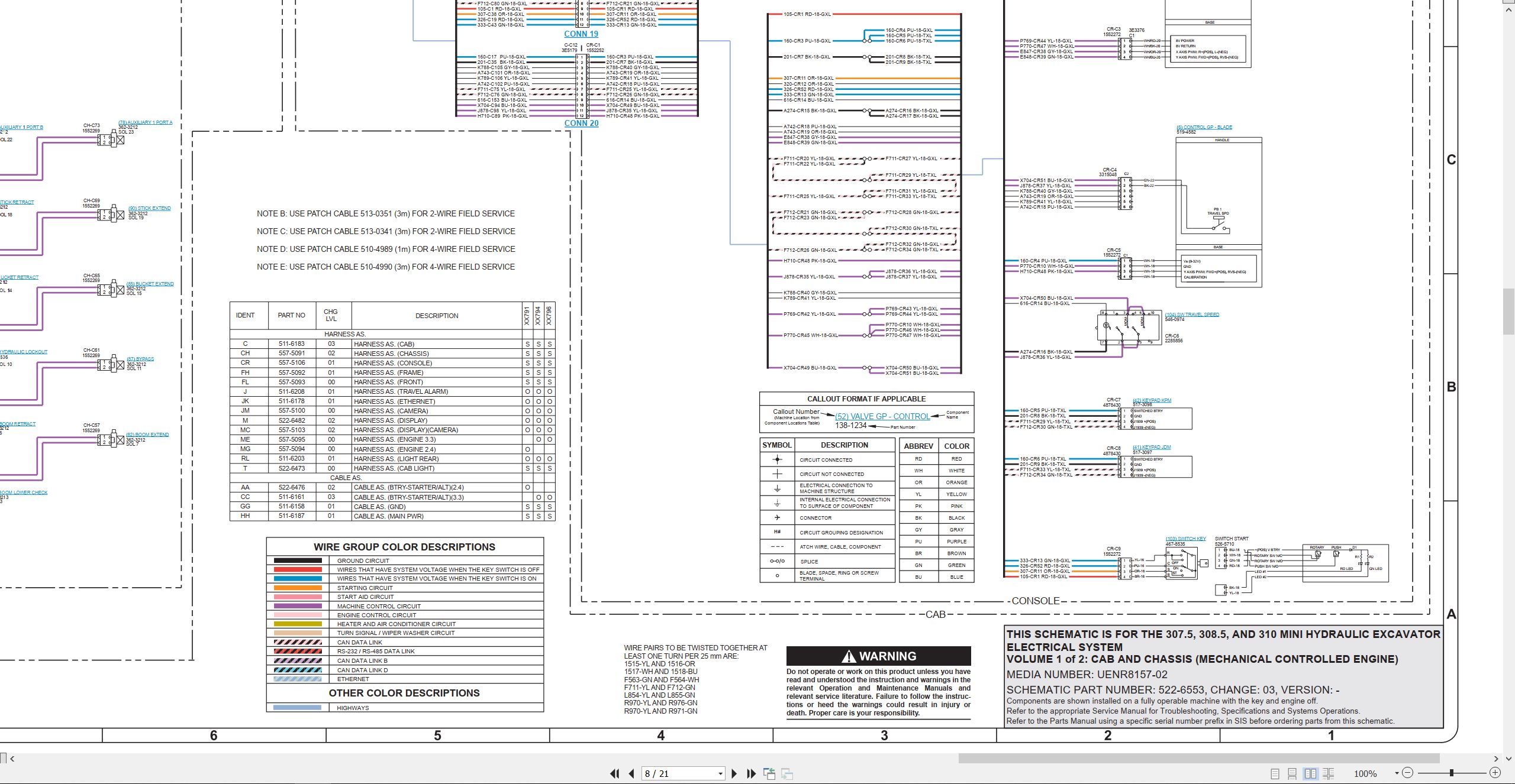 CAT Mini Hydraulic Excavator 308.5 Electrical Hydraulic Schematic (2)
