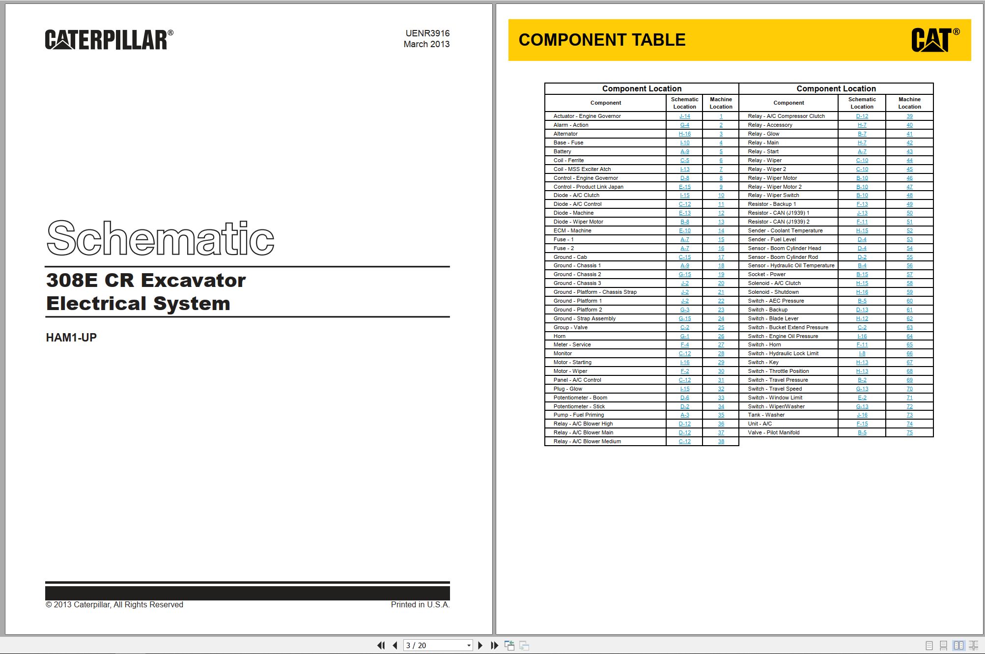 CAT Mini Hydraulic Excavator 308E CR Electrical Hydraulic Schematic (1)