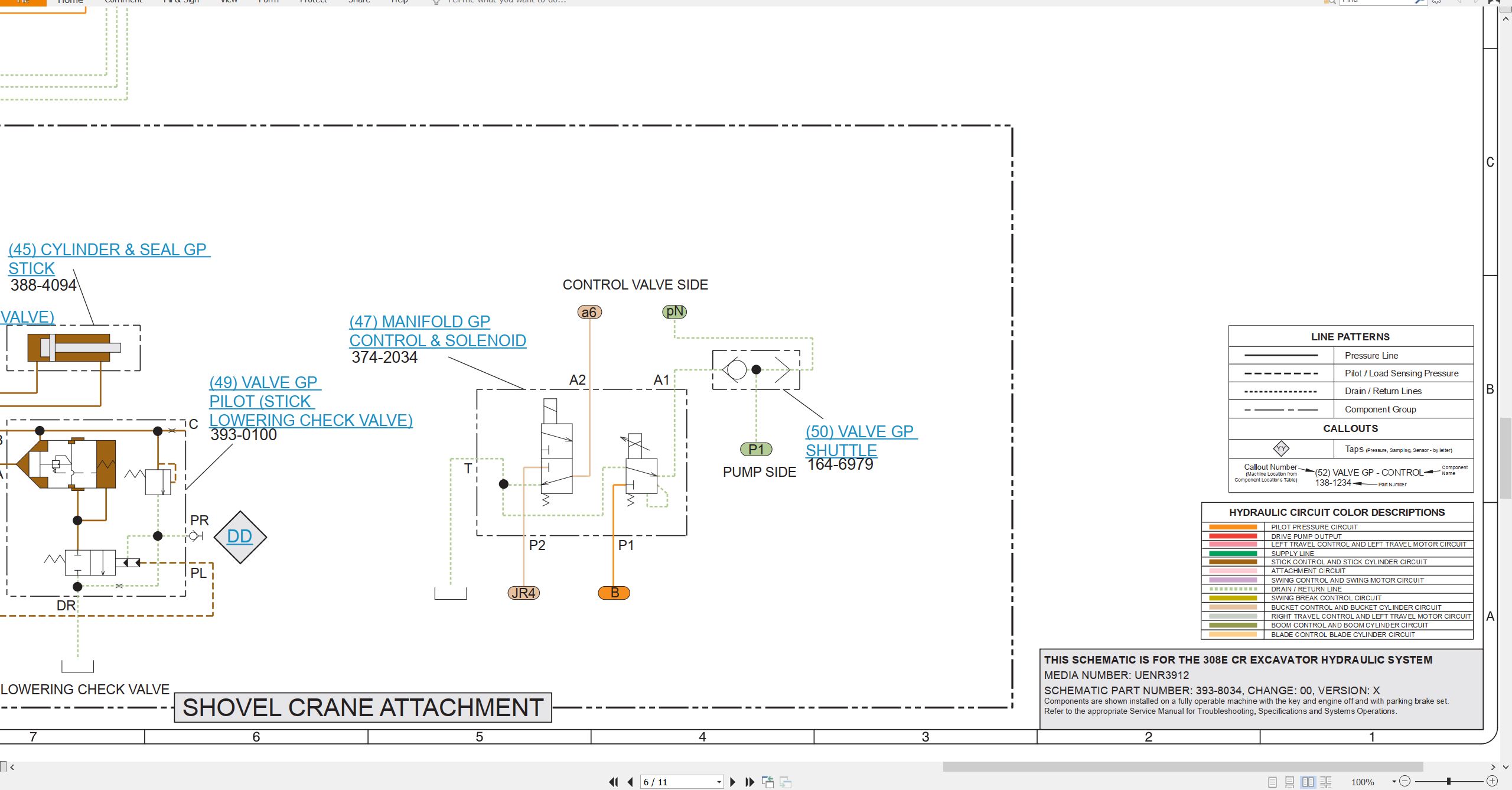 CAT Mini Hydraulic Excavator 308E CR Electrical Hydraulic Schematic (3)