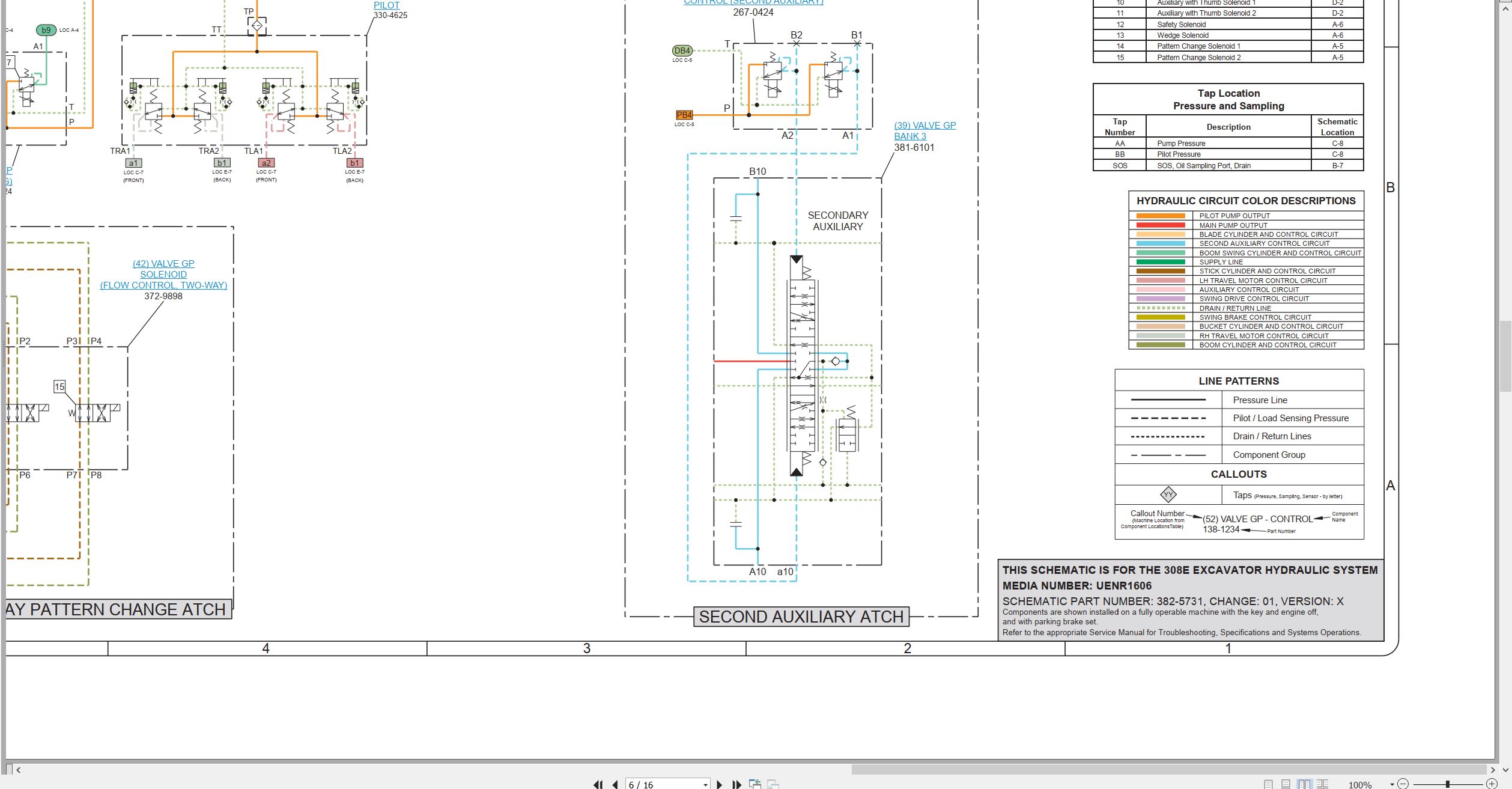 CAT Mini Hydraulic Excavator 308E Electrical Hydraulic Schematic (3)