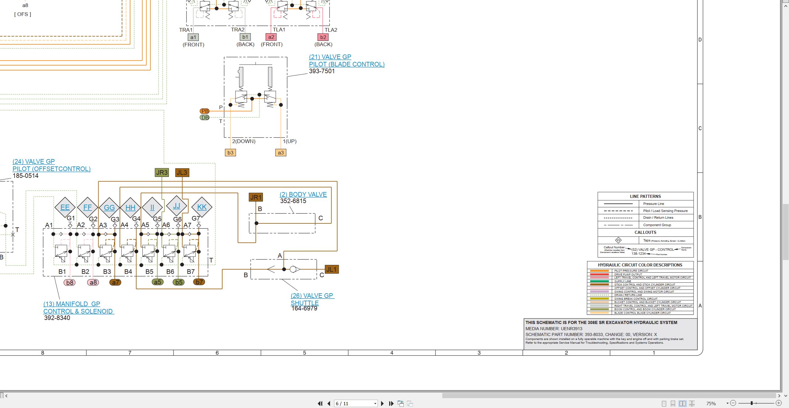CAT Mini Hydraulic Excavator 308E SR Electrical Hydraulic Schematic (3)