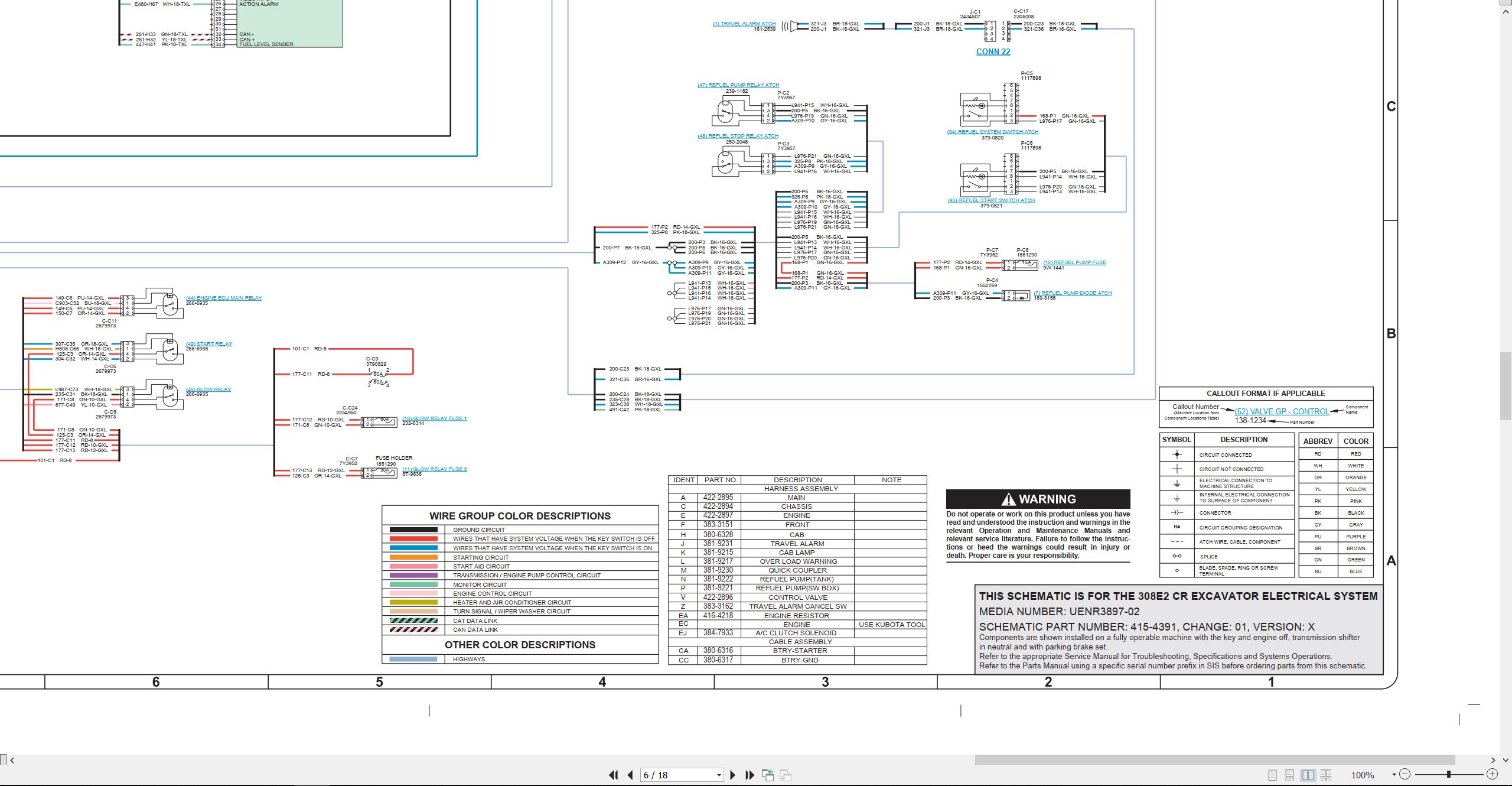CAT Mini Hydraulic Excavator 308E2 CR Electrical Hydraulic Schematic (2)
