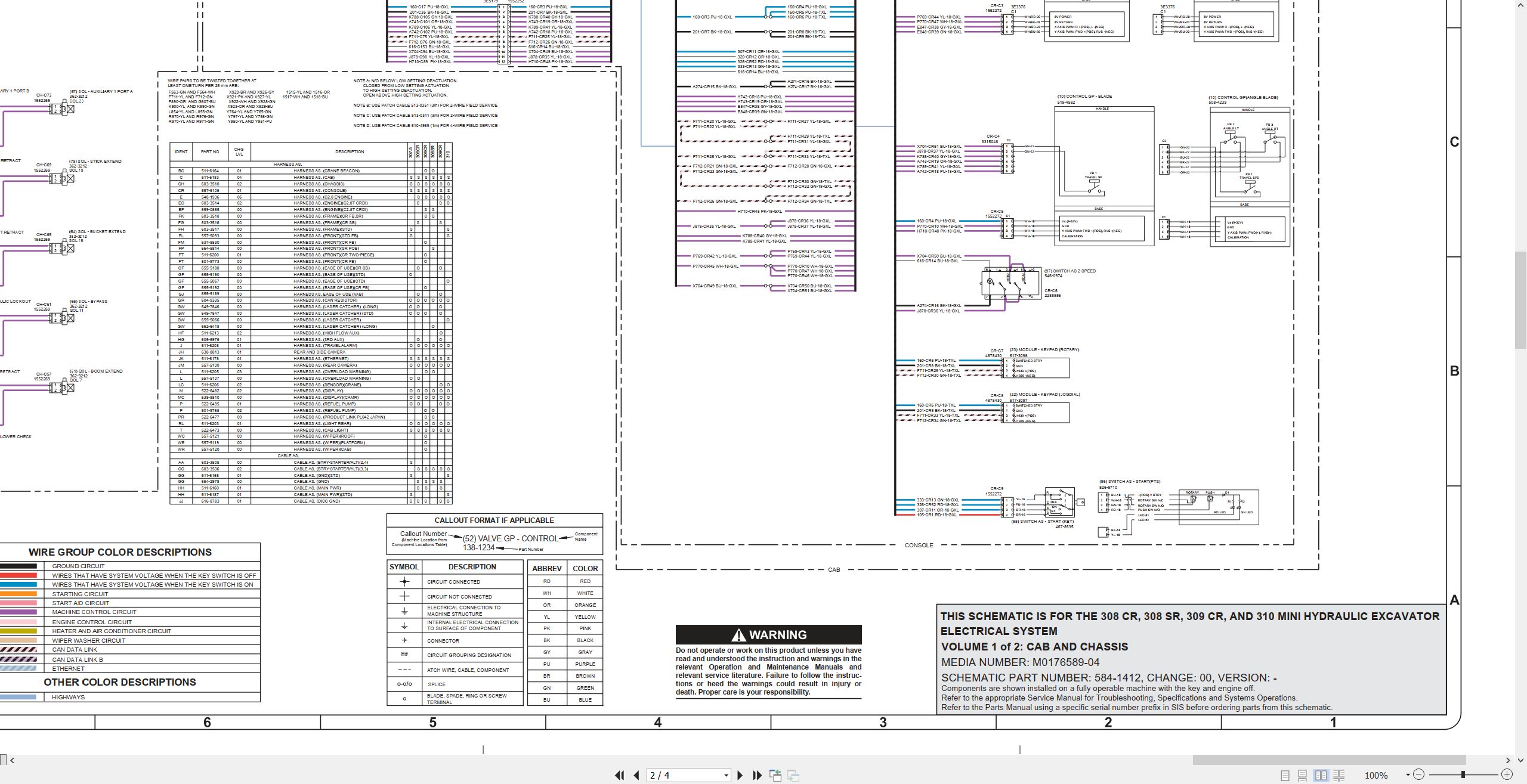CAT Mini Hydraulic Excavator 309 CR Electrical Hydraulic Schematic (2)