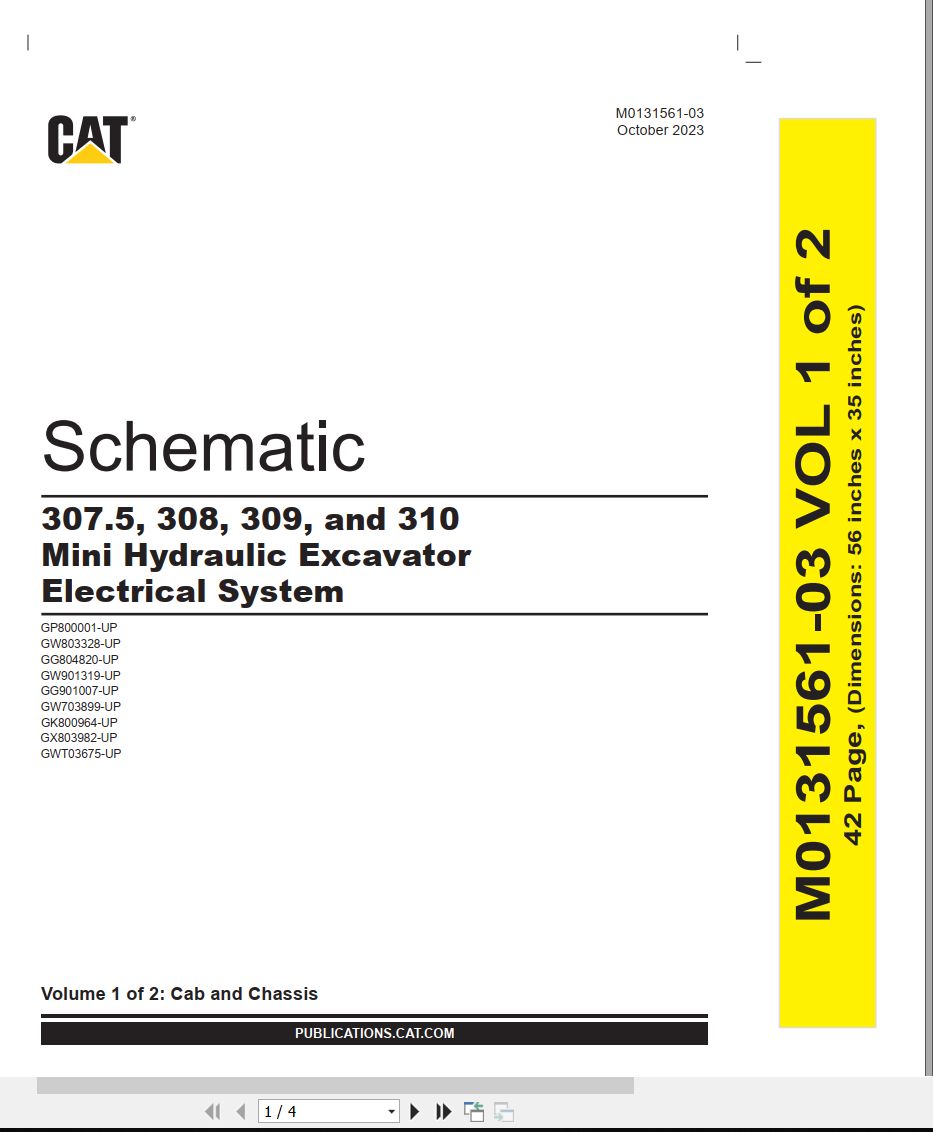 CAT Mini Hydraulic Excavator 309 Electrical Schematic (1)