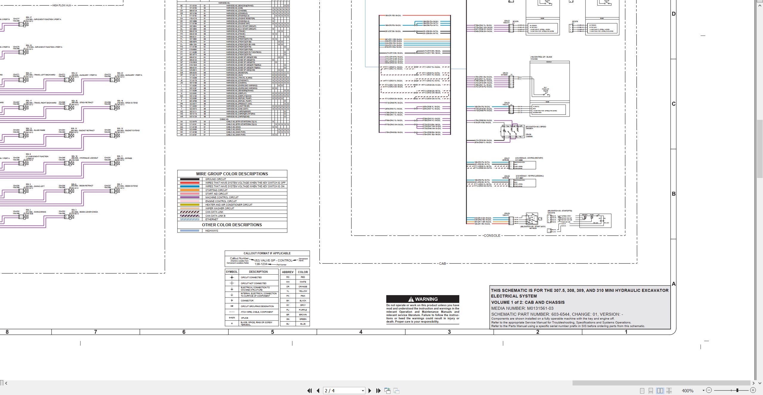 CAT Mini Hydraulic Excavator 309 Electrical Schematic (2)