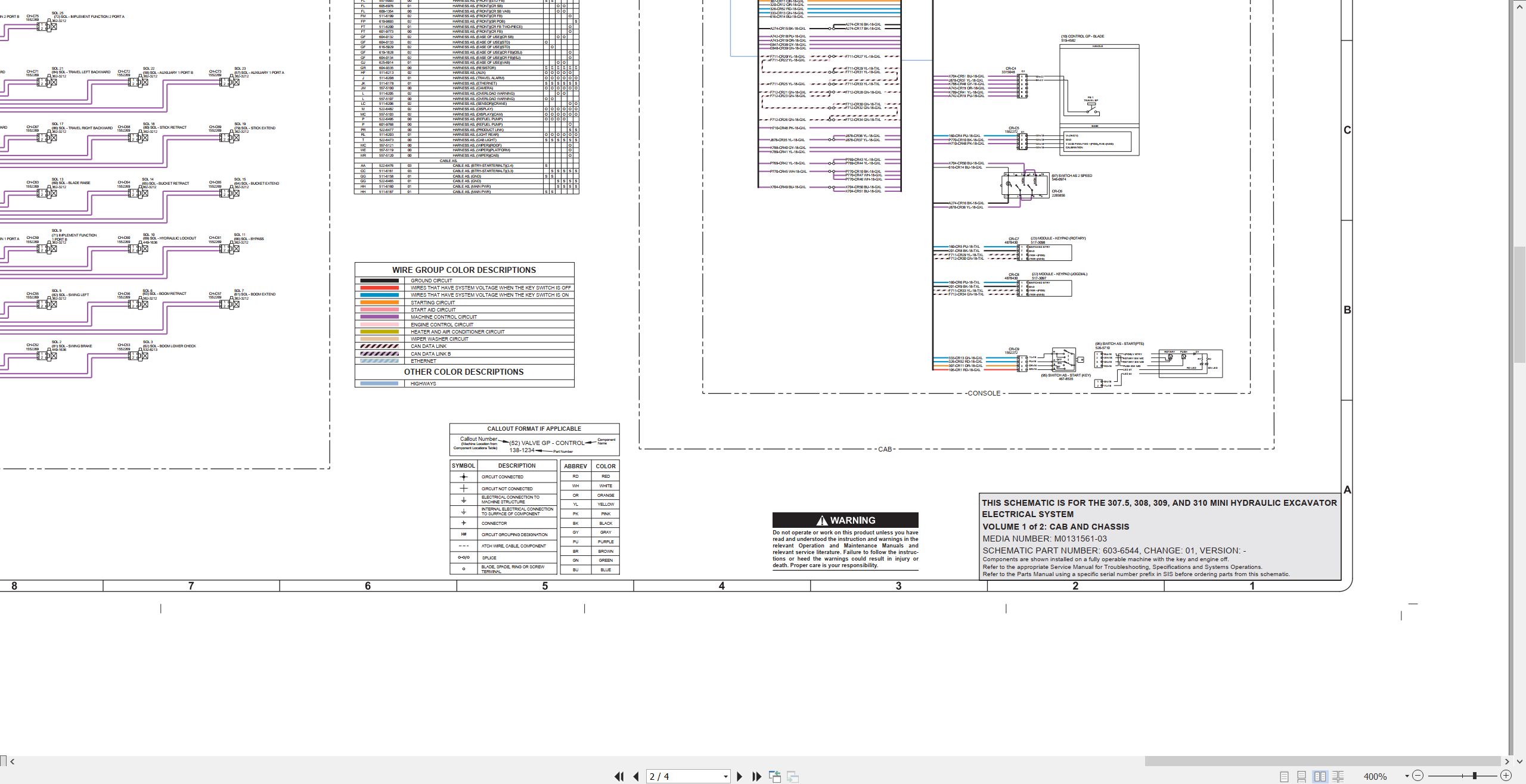 CAT Mini Hydraulic Excavator 310 Electrical Hydraulic Schematic (2)