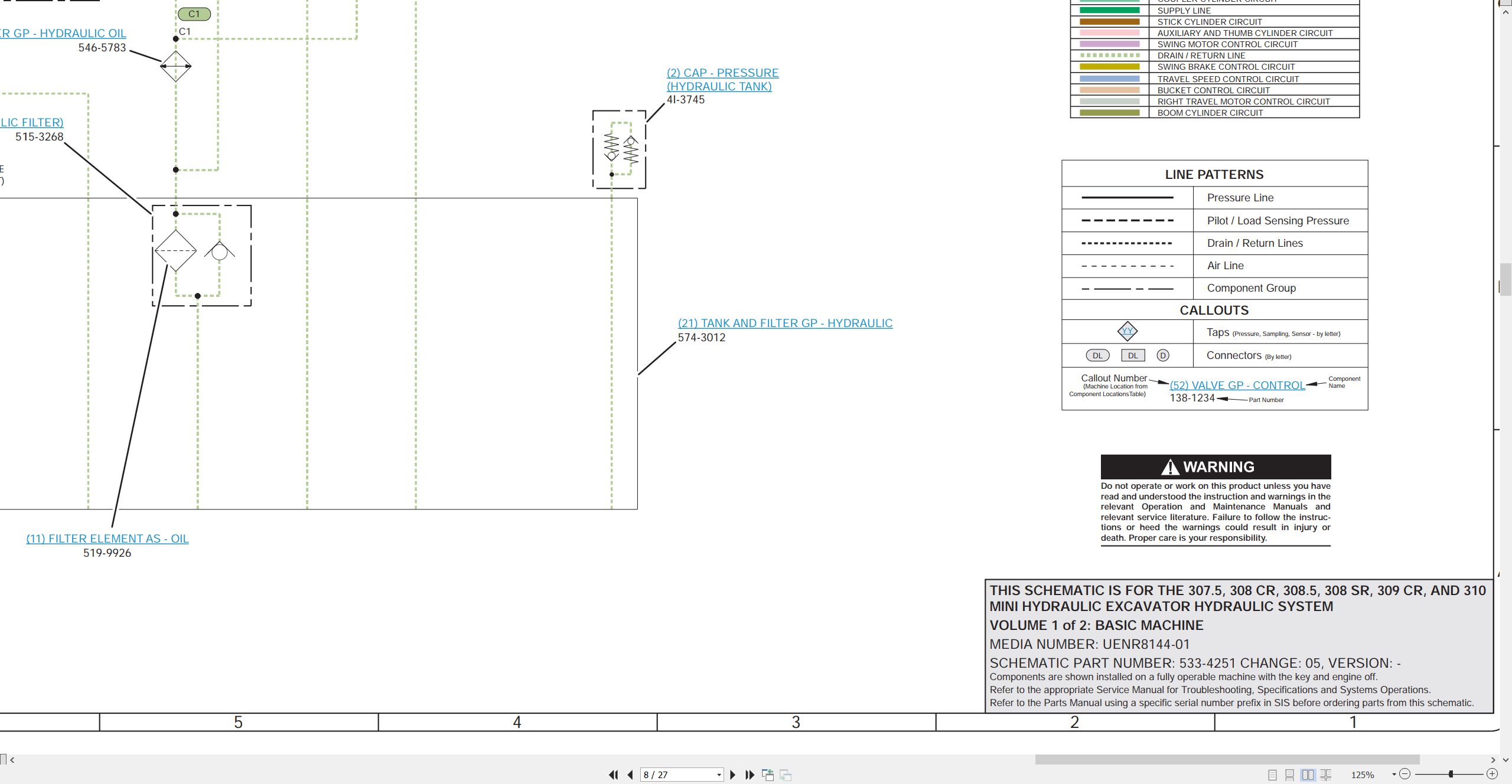 CAT Mini Hydraulic Excavator 310 Electrical Hydraulic Schematic (3)
