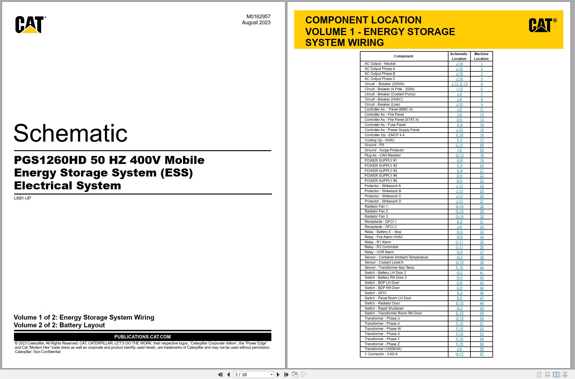 CAT Mobile Energy Storage PGS1260HD 50HZ 400V Electrical Schematic M0162957 00 2023 (1)