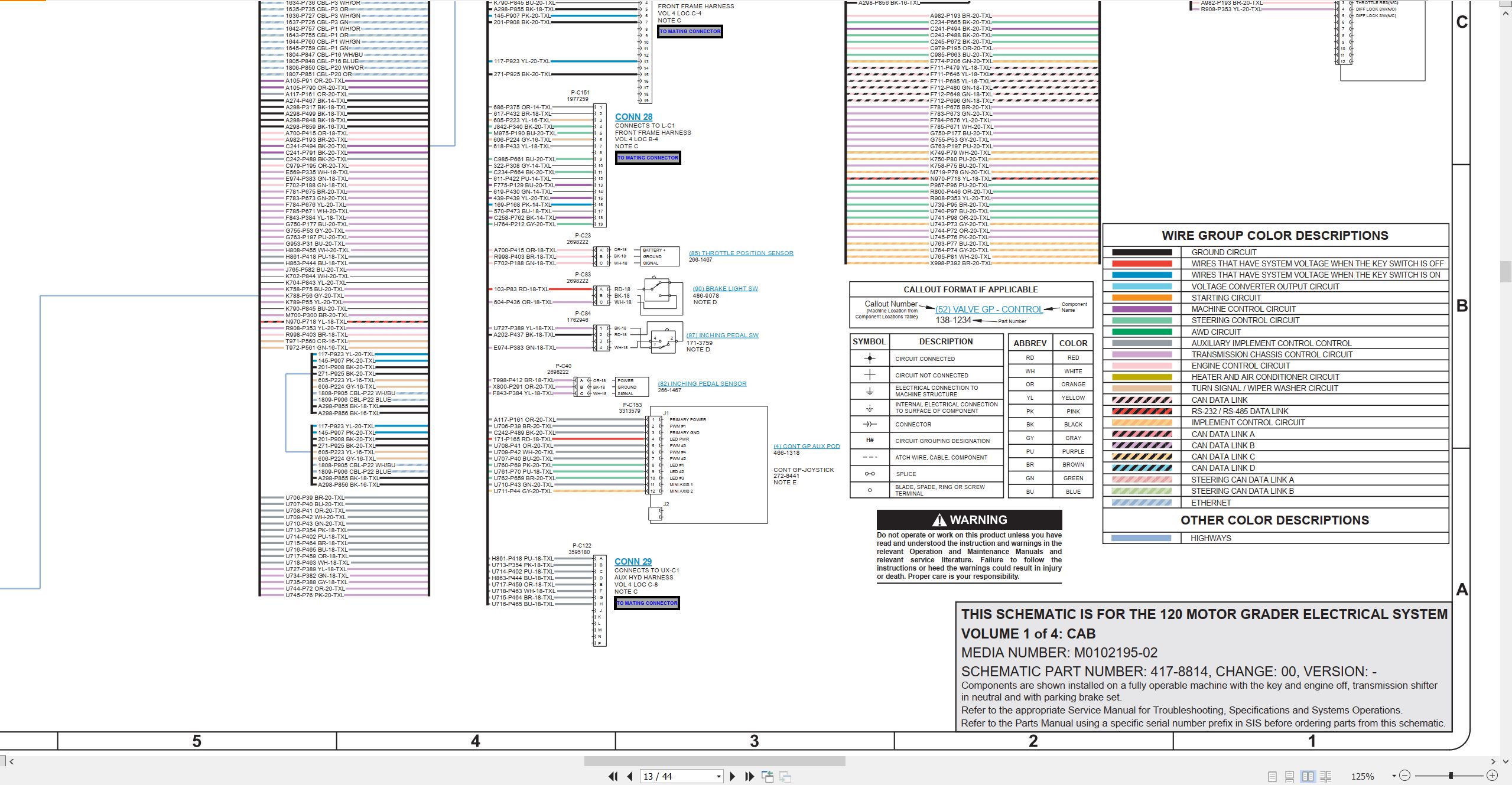 CAT Motor Grader 120 Electrical Hydraulic Schematic (2)