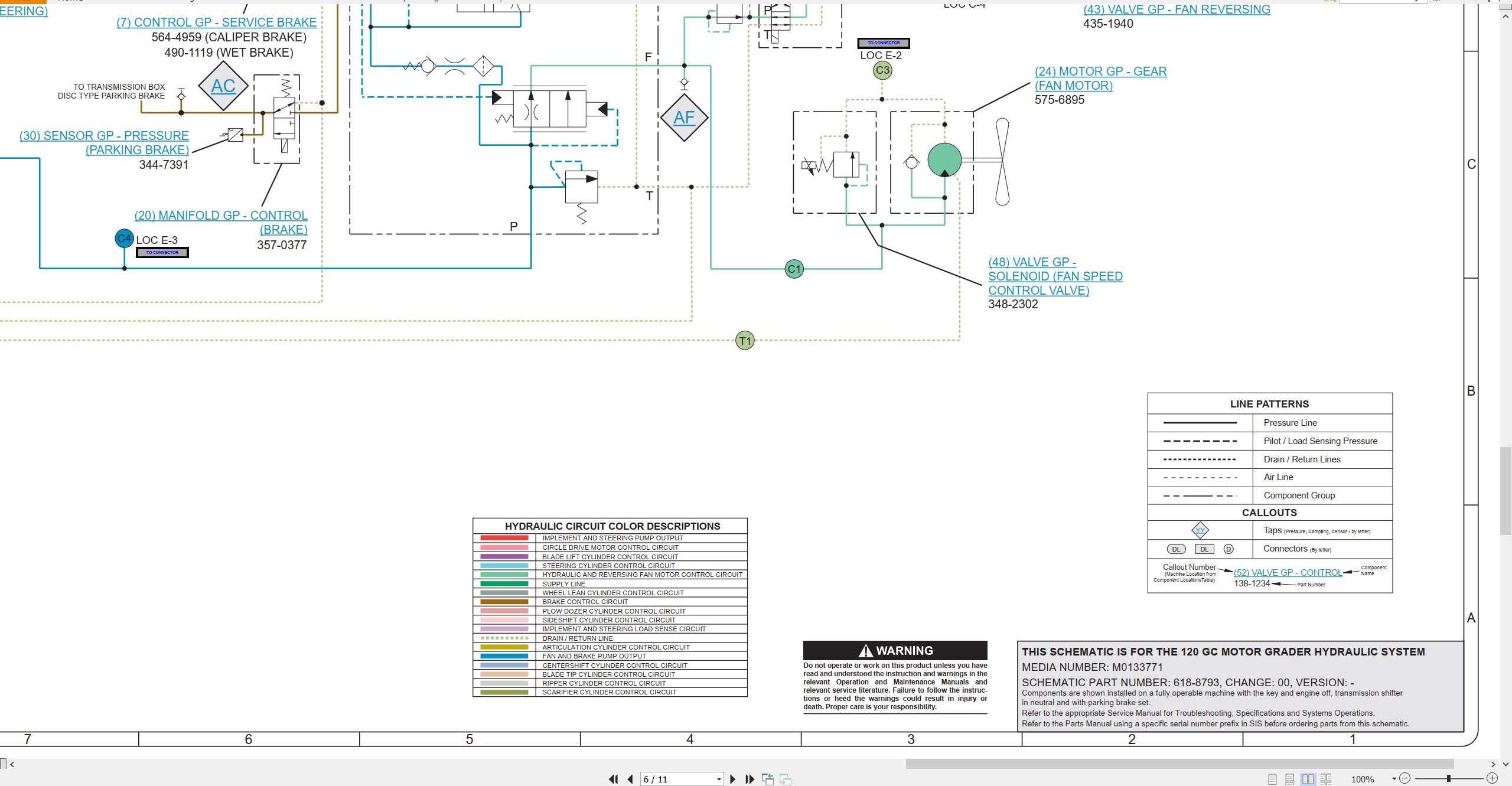 CAT Motor Grader 120 GC Electrical Hydraulic Schematic (3)