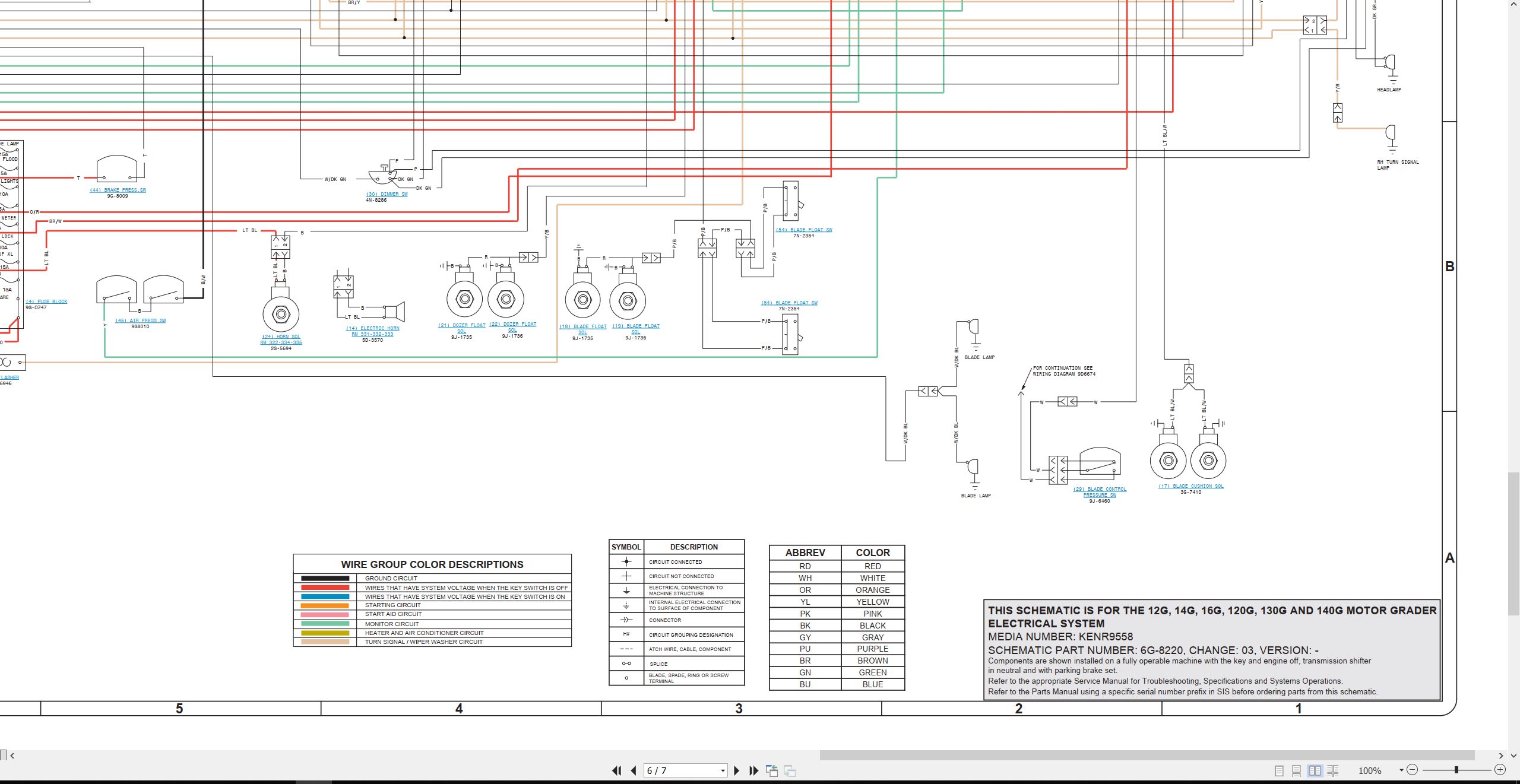 CAT Motor Grader 120G Electrical Schematic (2)