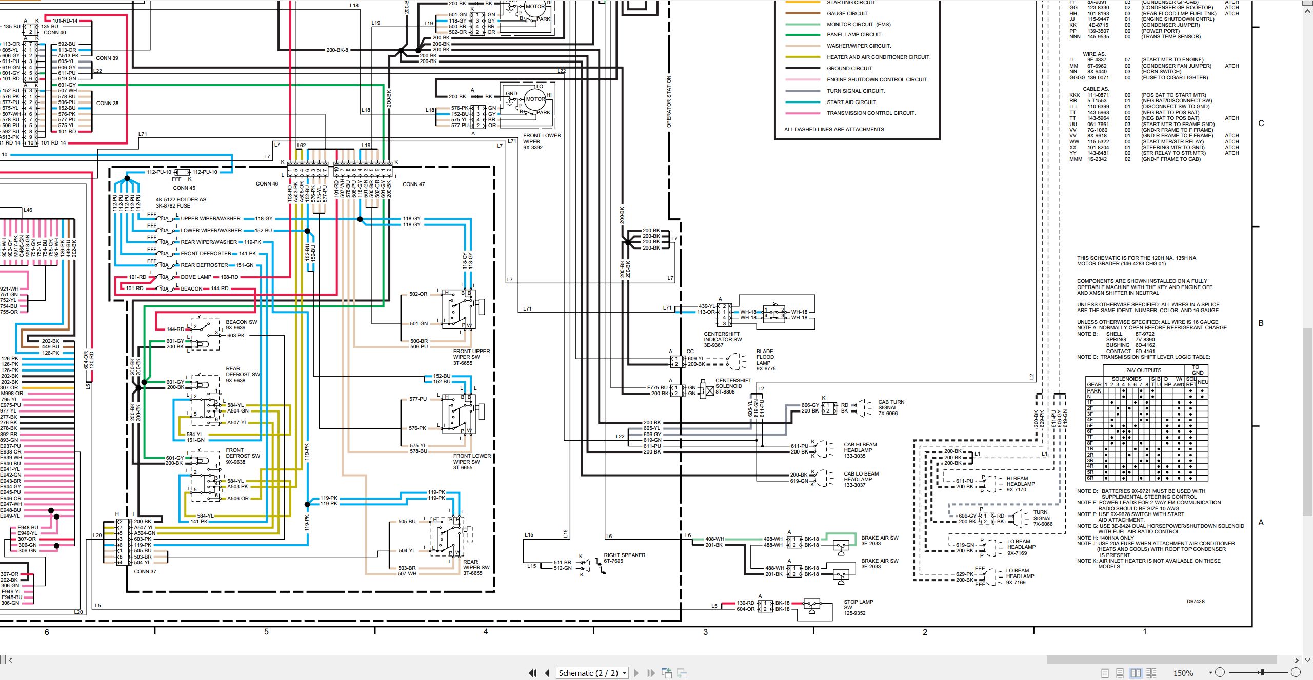 CAT Motor Grader 120H Electrical Hydraulic Schematic (2)